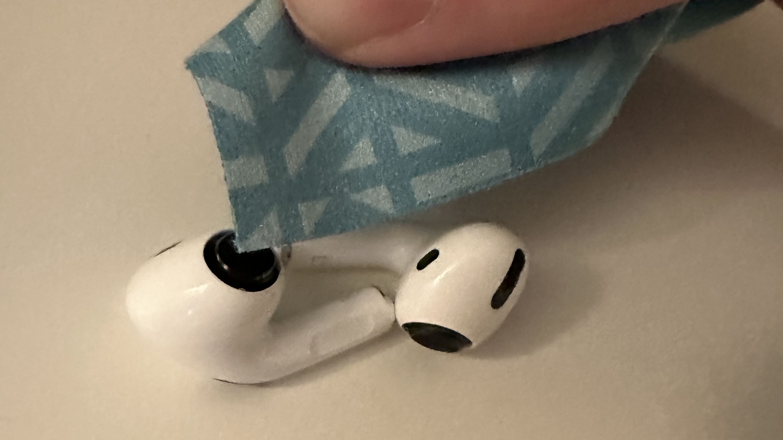 Cleaning a pair of AirPods Pro