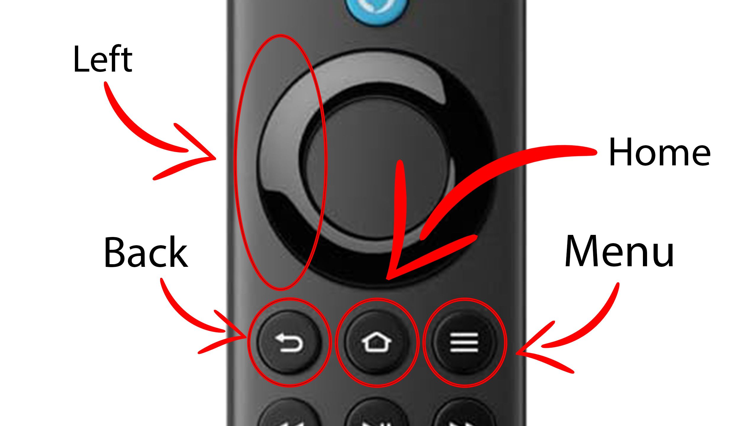 Amazon Fire TV remote with arrows