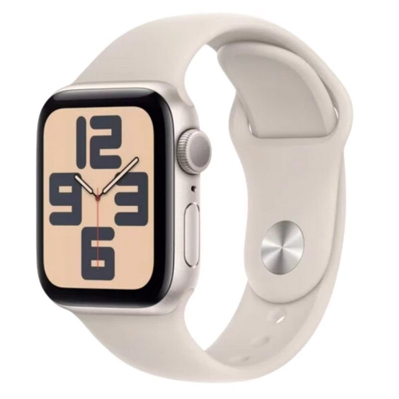 Apple Watch SE on white background. 