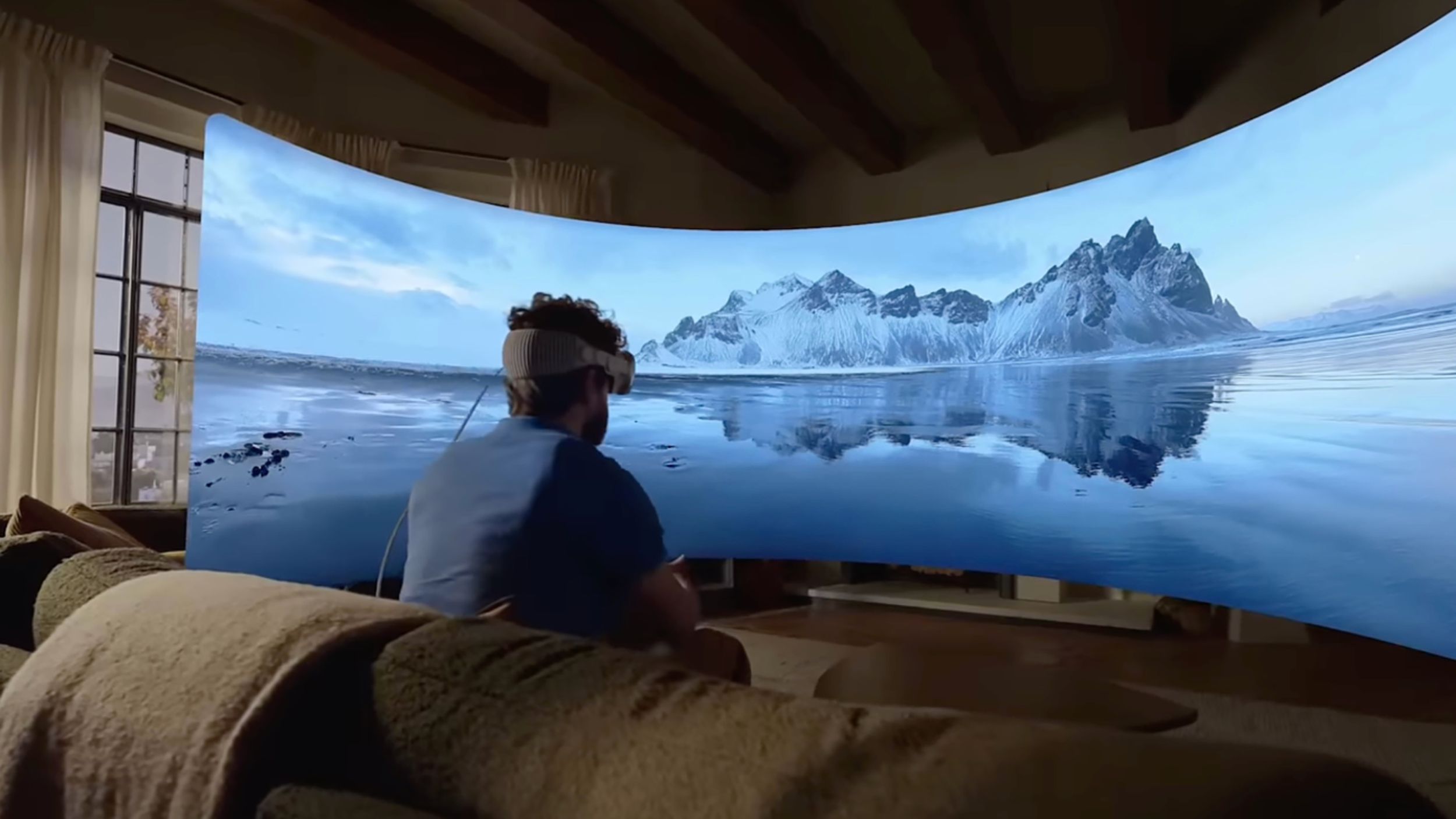 Virtual cinema experience Micro-OLED displays for each eye