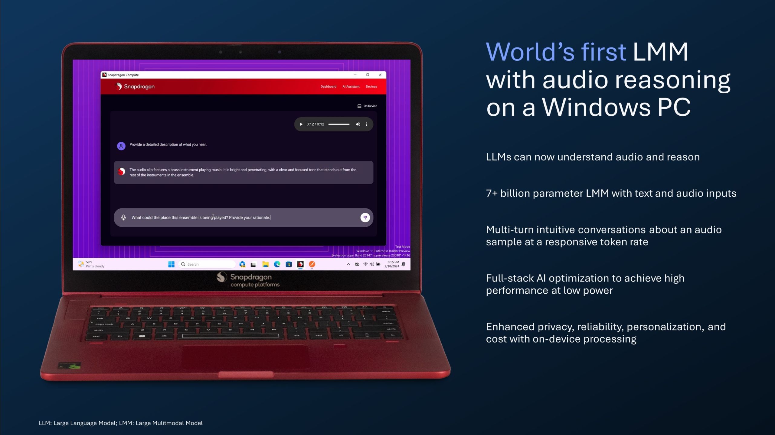 Qualcomm's explanation of how LMMs could run on PCs.