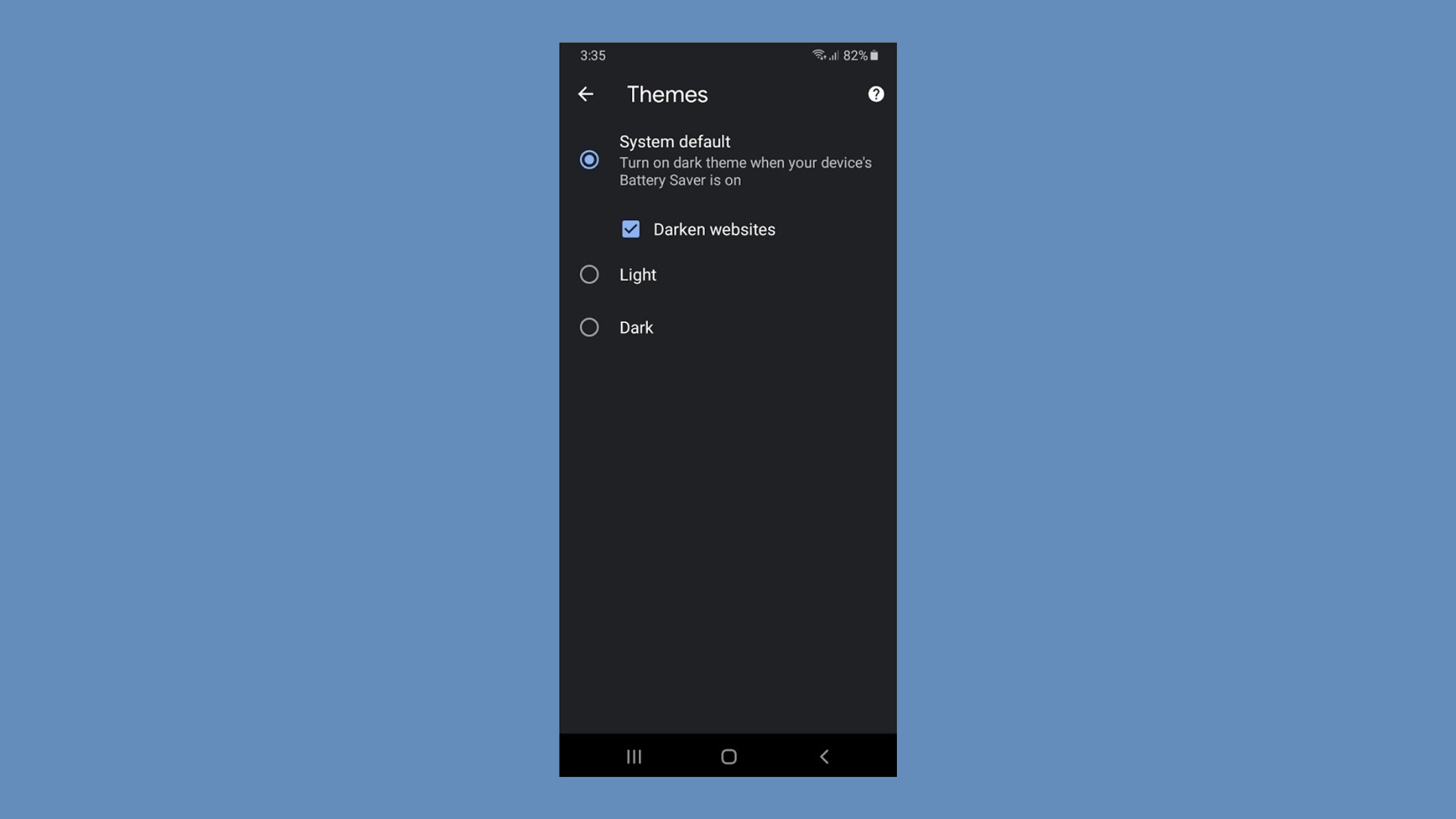 How to enable dark mode for Chrome on Android