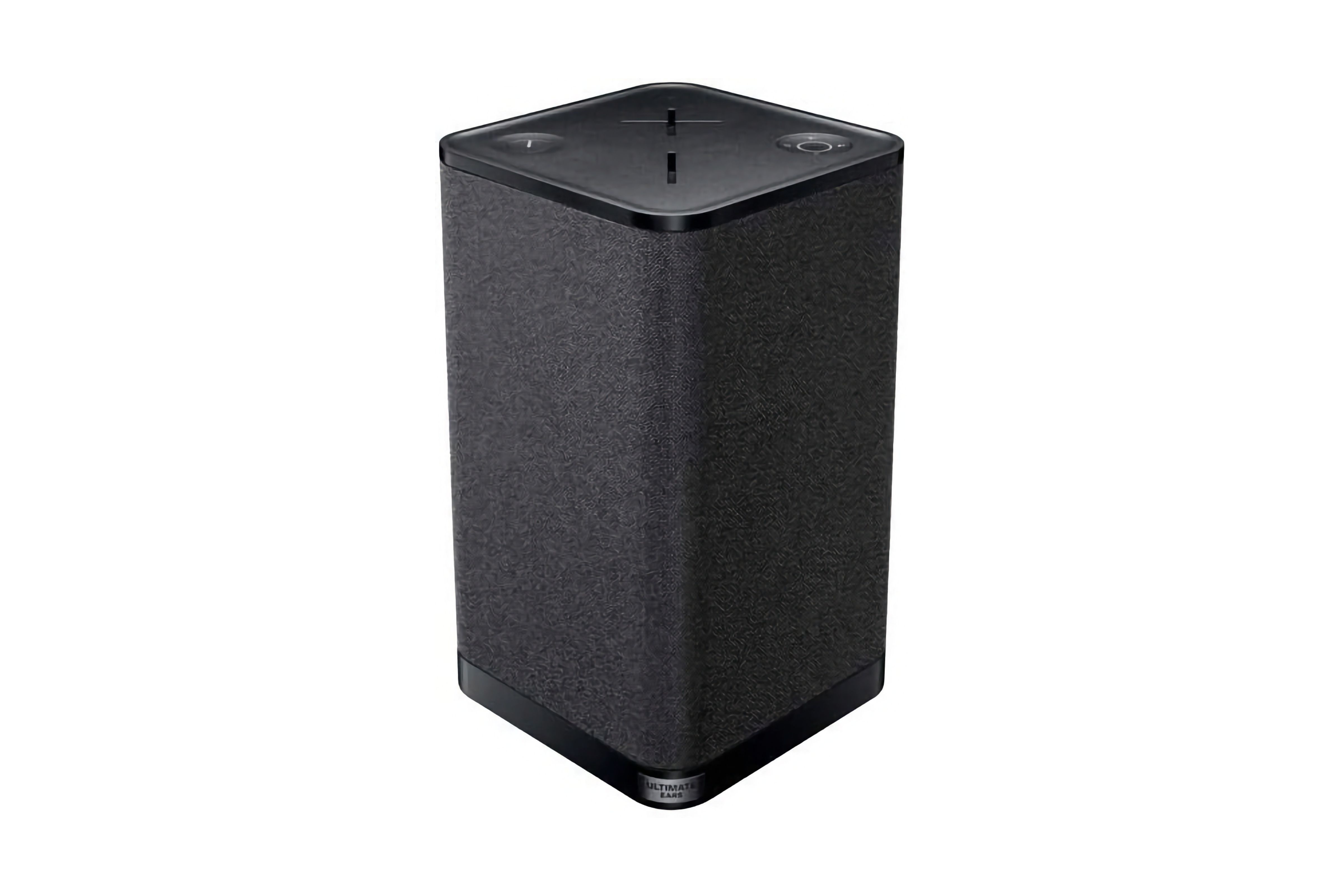 A black rectangular party speaker with large buttons on the top.