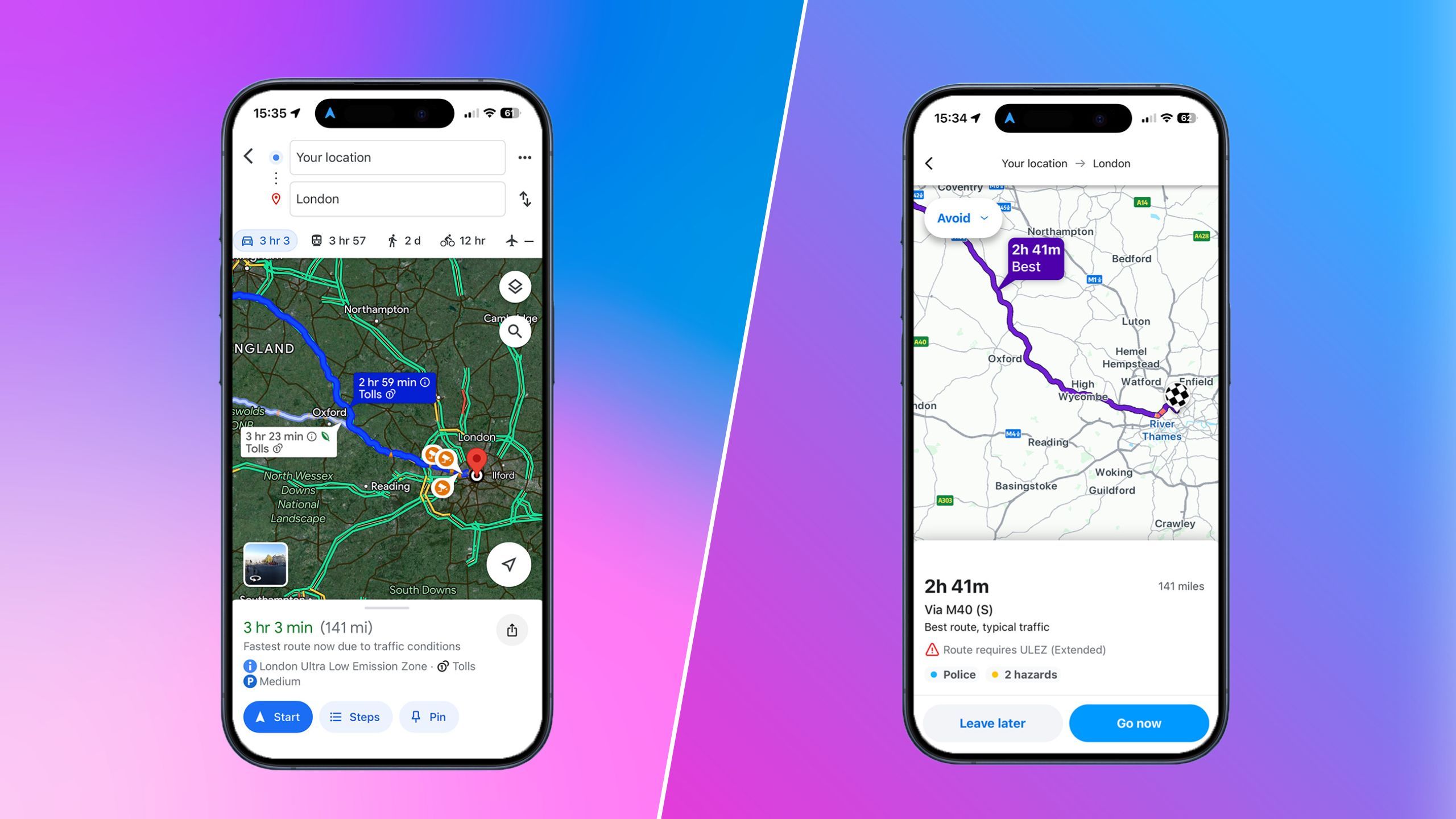 Google Maps and Waze