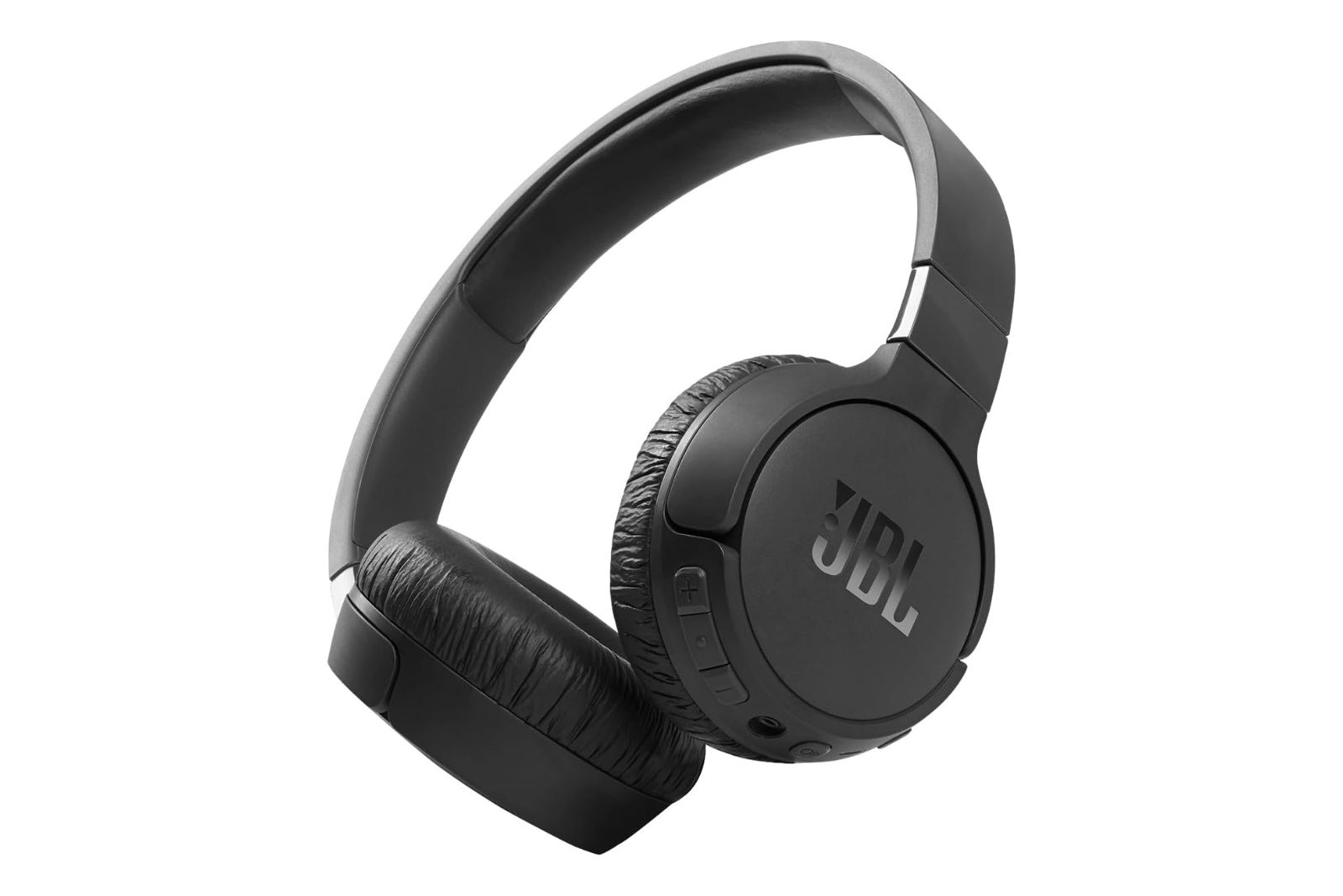 A black cushioned headphones with 