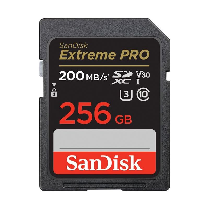 The SanDIsk Extreme Pro UHS-I card against a white background