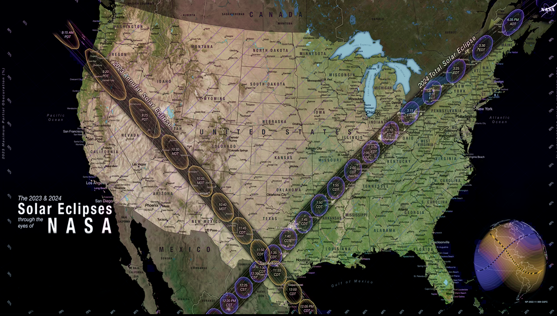 Solar Eclipse 2024 map path of totality