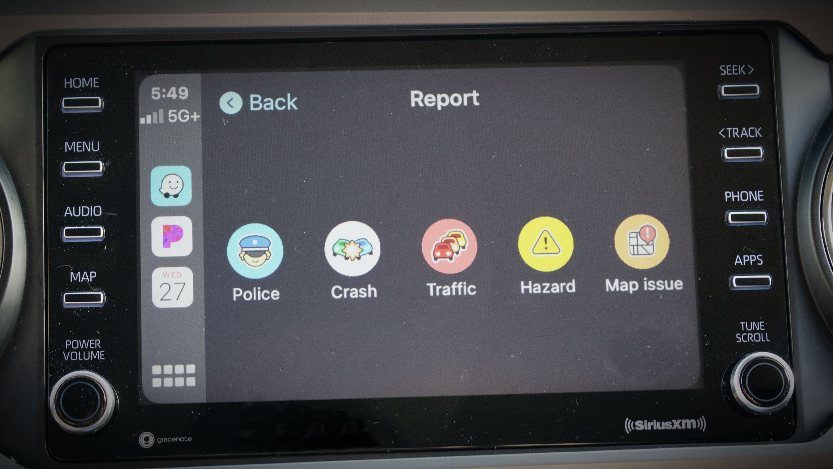 Waze displayed on Apple CarPlay