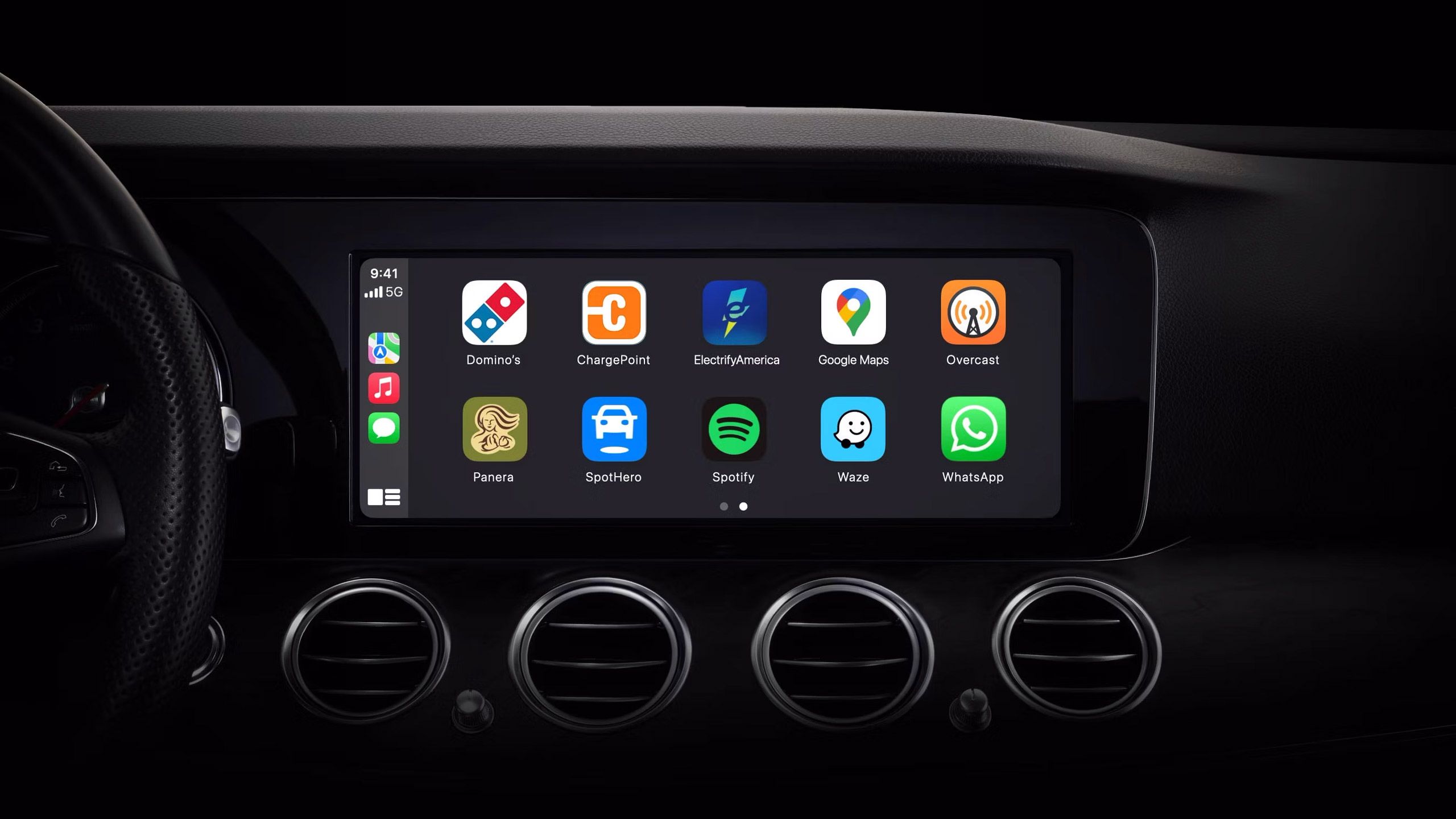 A render of an Apple CarPlay interface