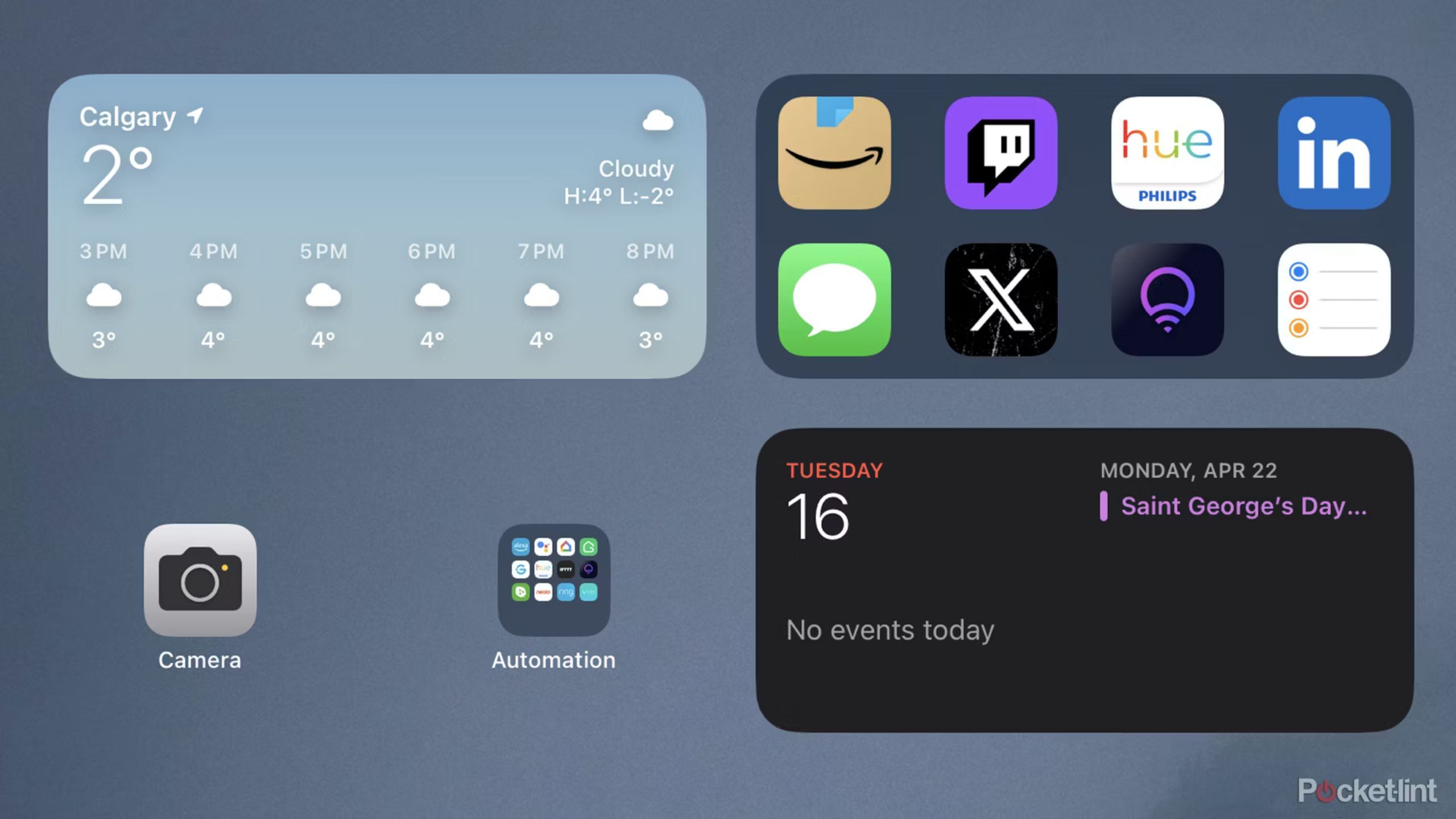 Weather, Siri, and Calendar widgets in iPadOS 17.