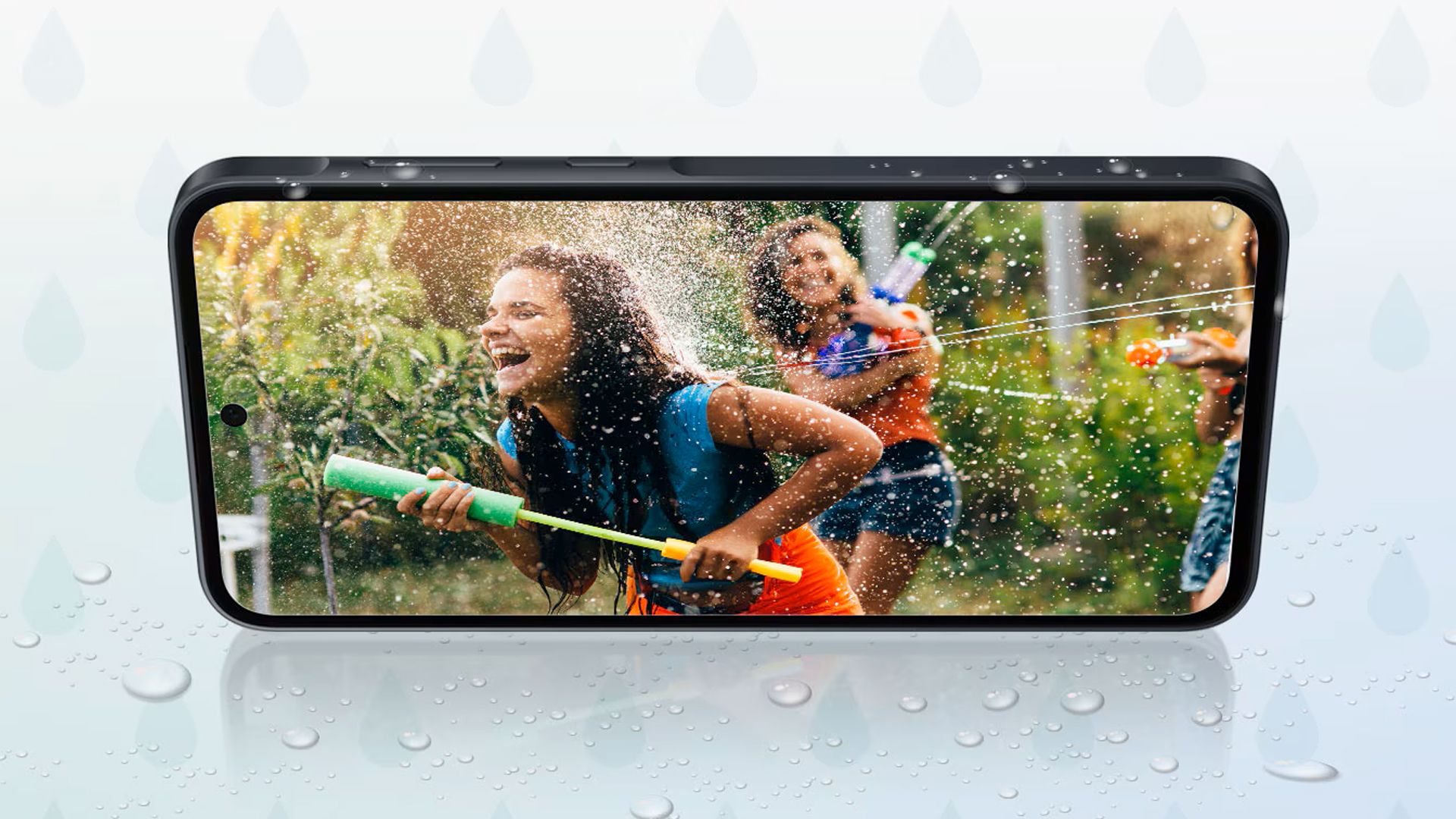 The Samsung A35 5G in water.