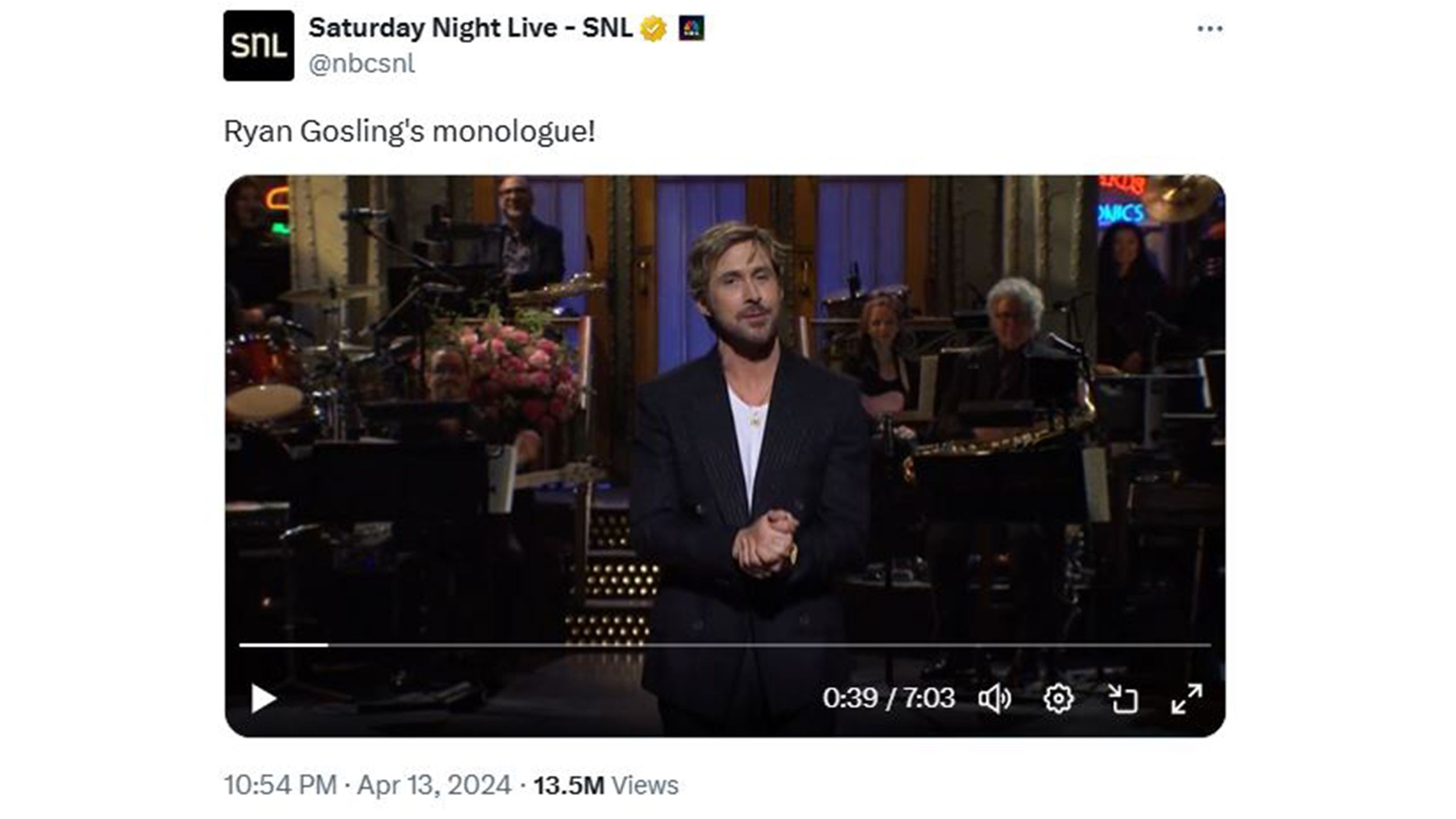 SNL Ryan Gosling X