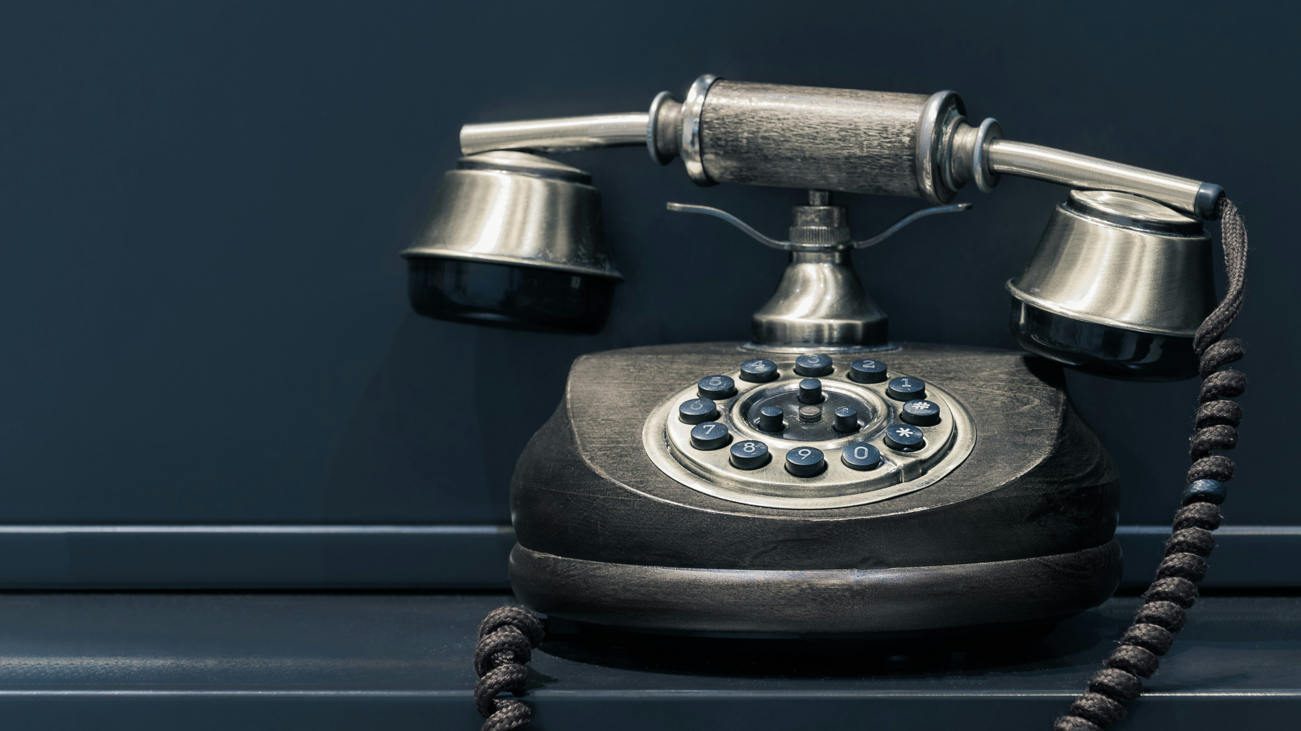 vintage telephone on table