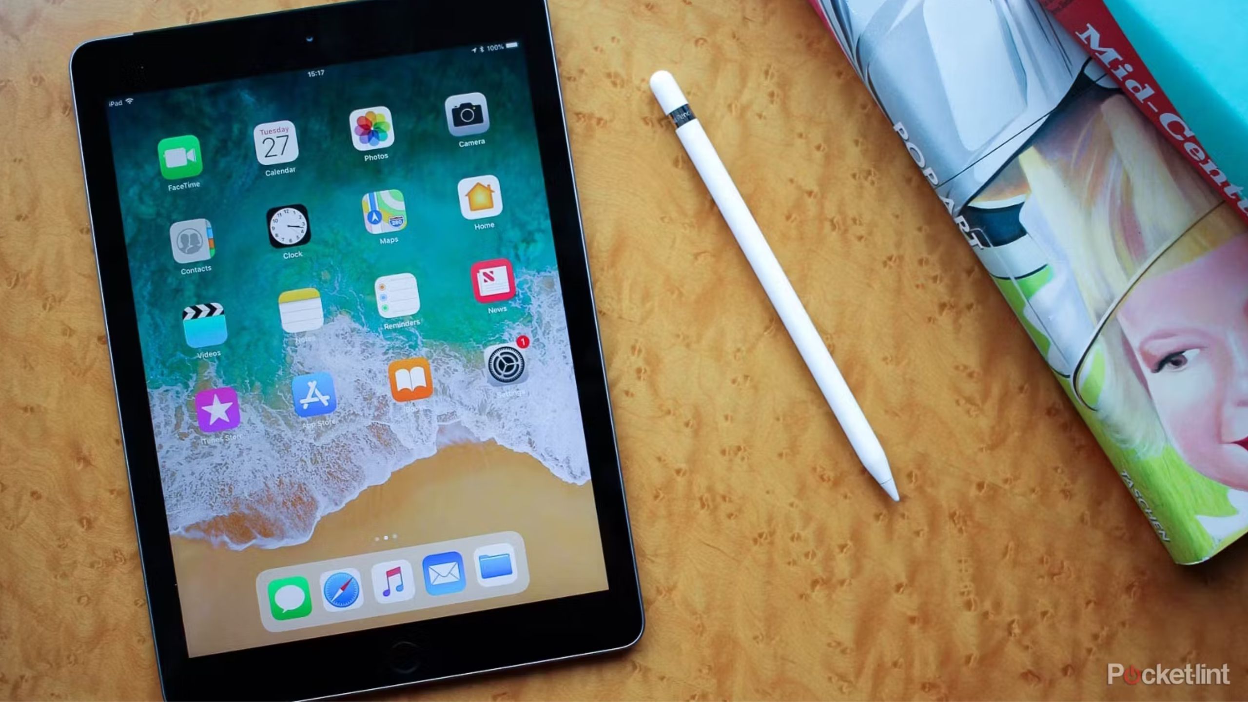 An Apple iPad and Pencil.