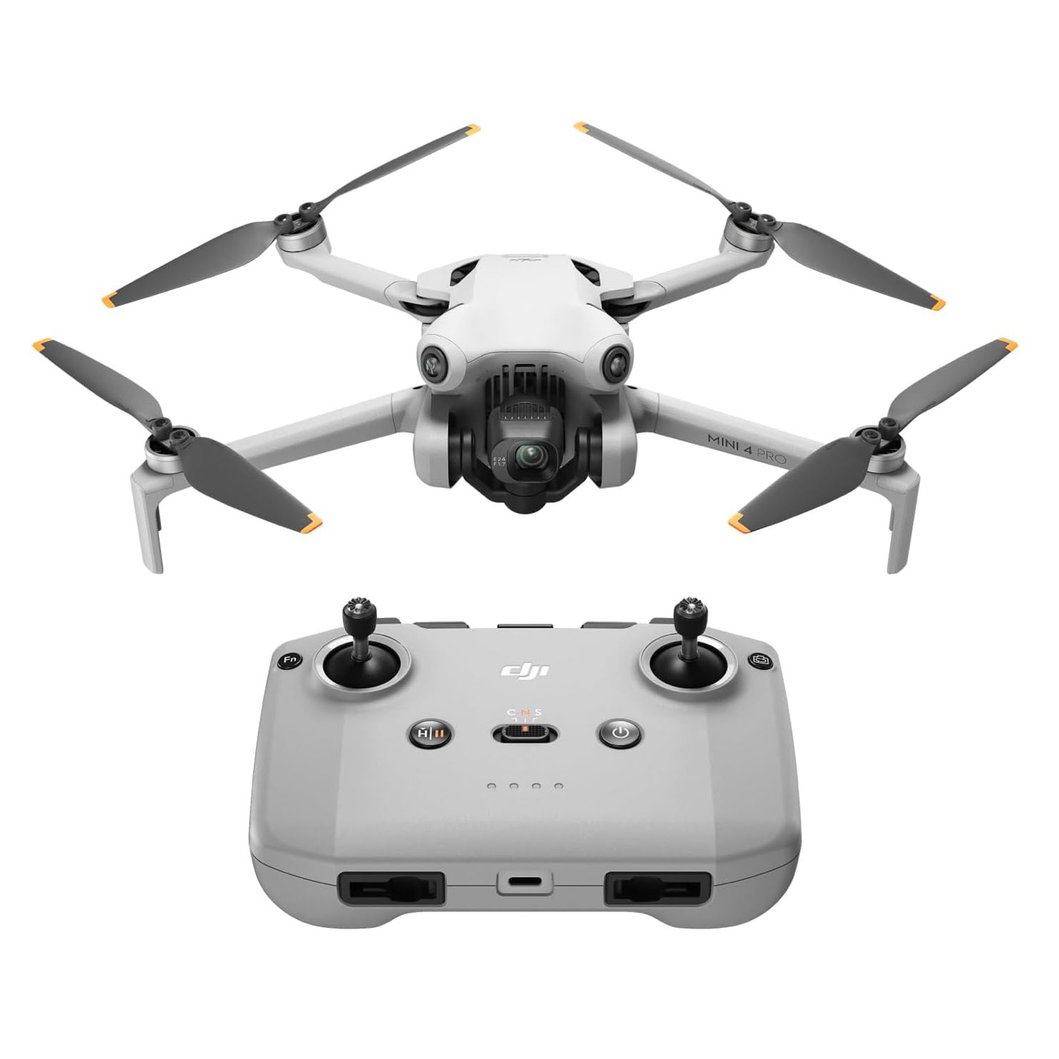 The DJI Mini 4 Pro on a white background