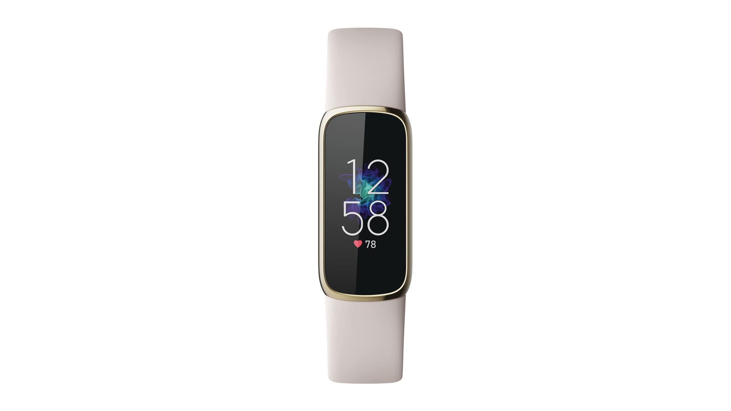 The Fitbit Luxe on a white background. 