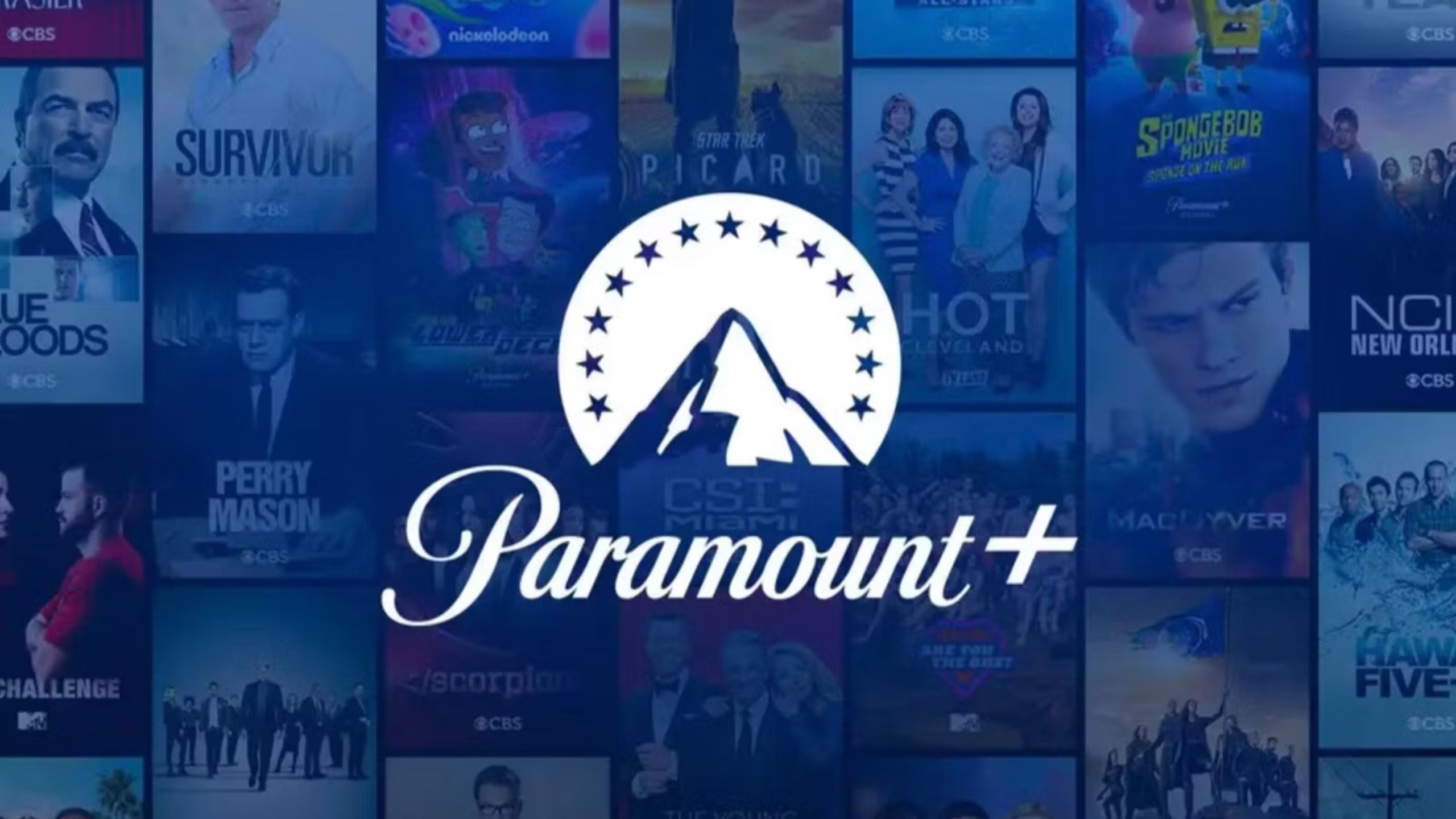 Paramount+  logo and blue background