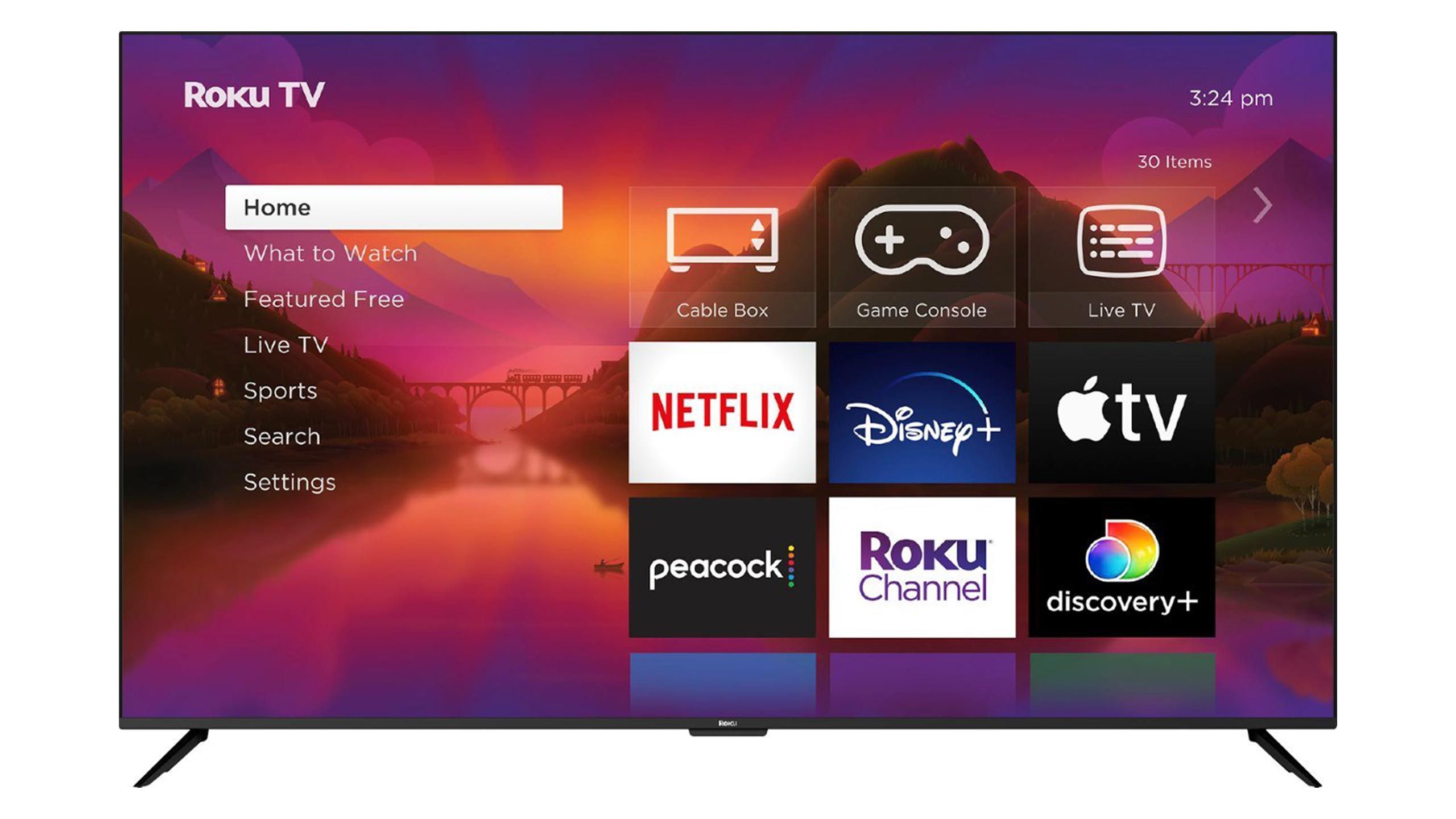 A Roku TV on a white background