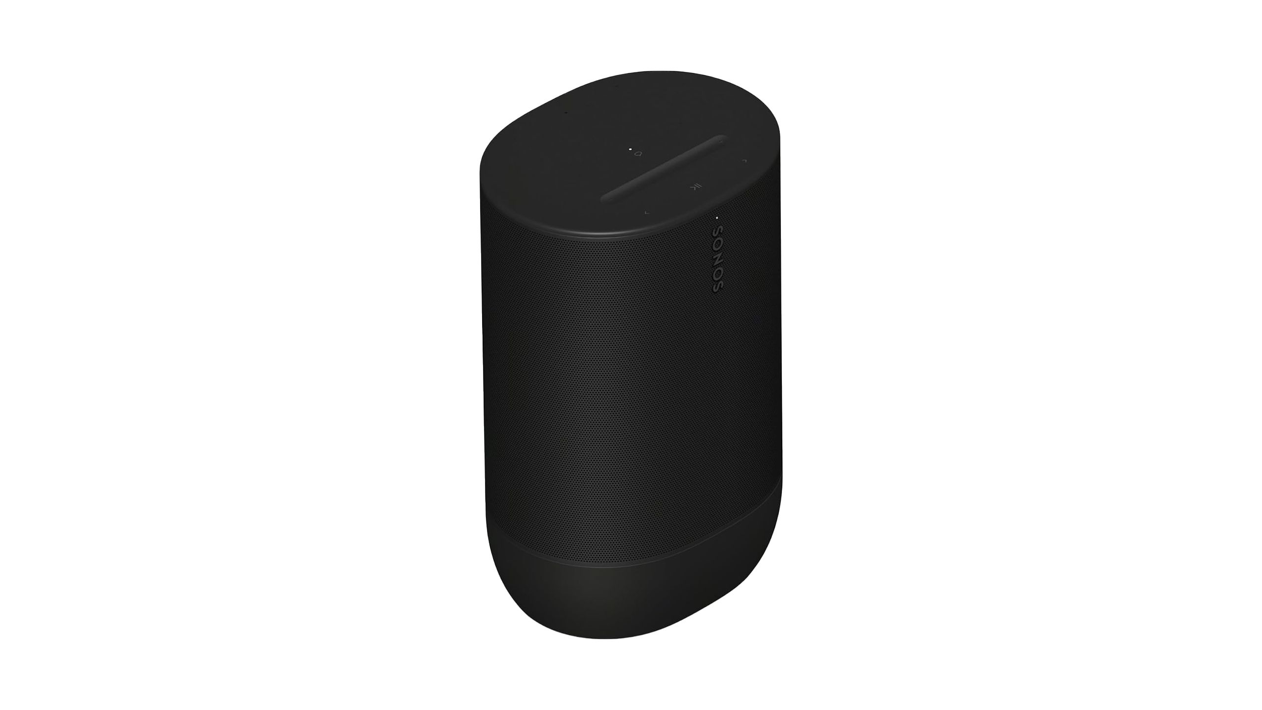 The black Sonos Move 2 speaker against a white background. 