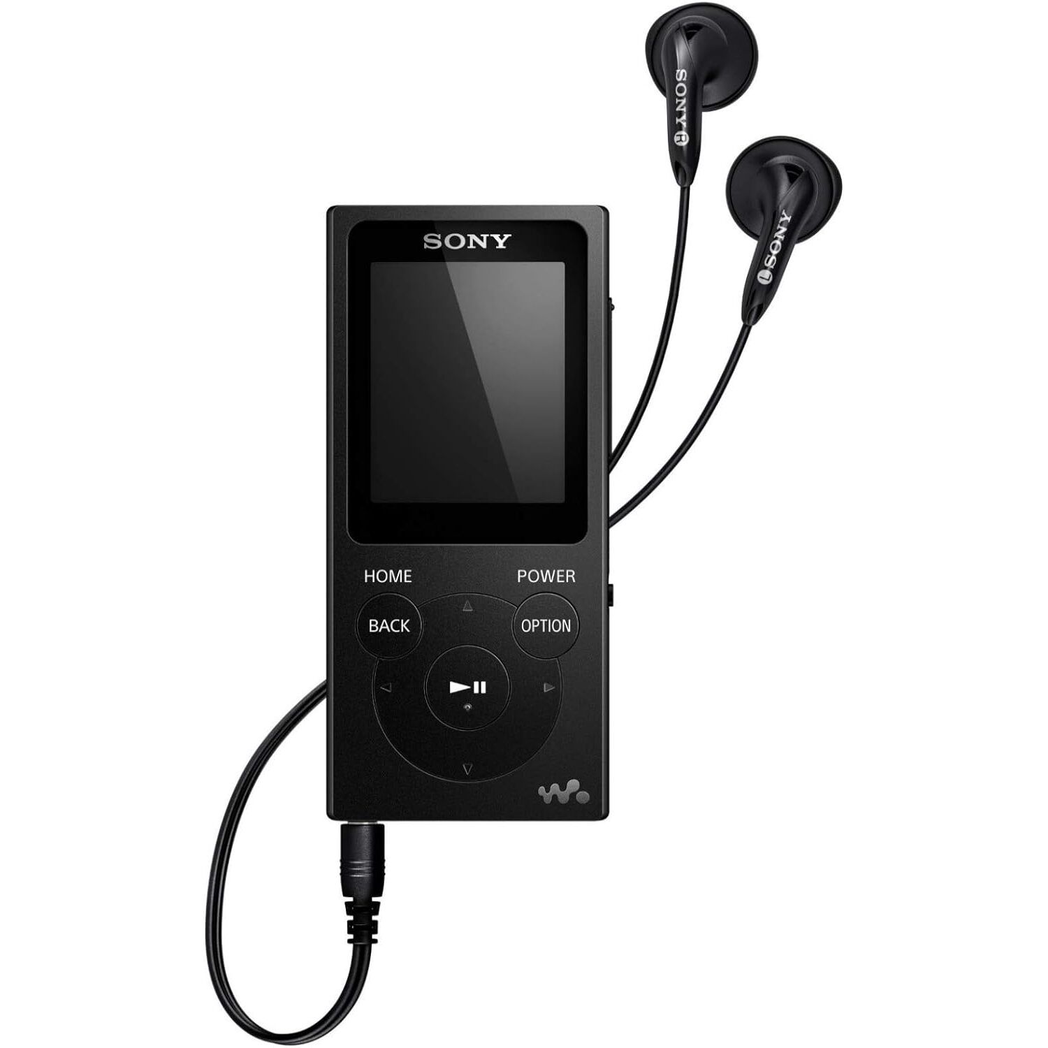 A Sony Walkman with headphones plugged in