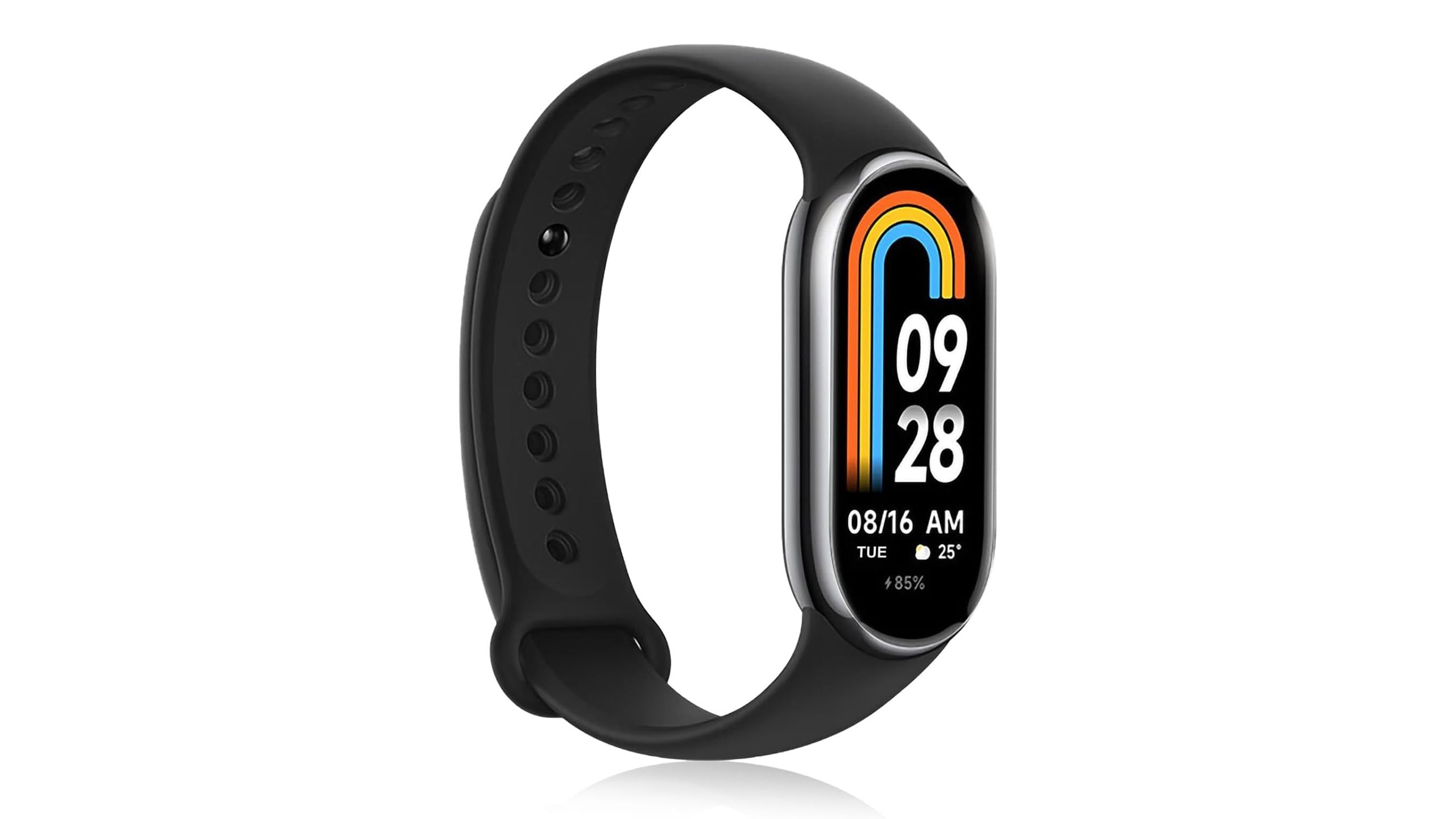 The Xiaomi Mi Band 8 against a white background