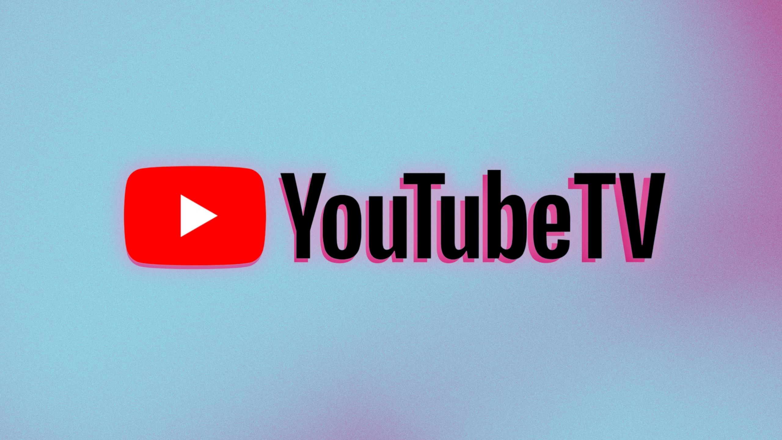YouTube TV logo against a blue and purple background. 