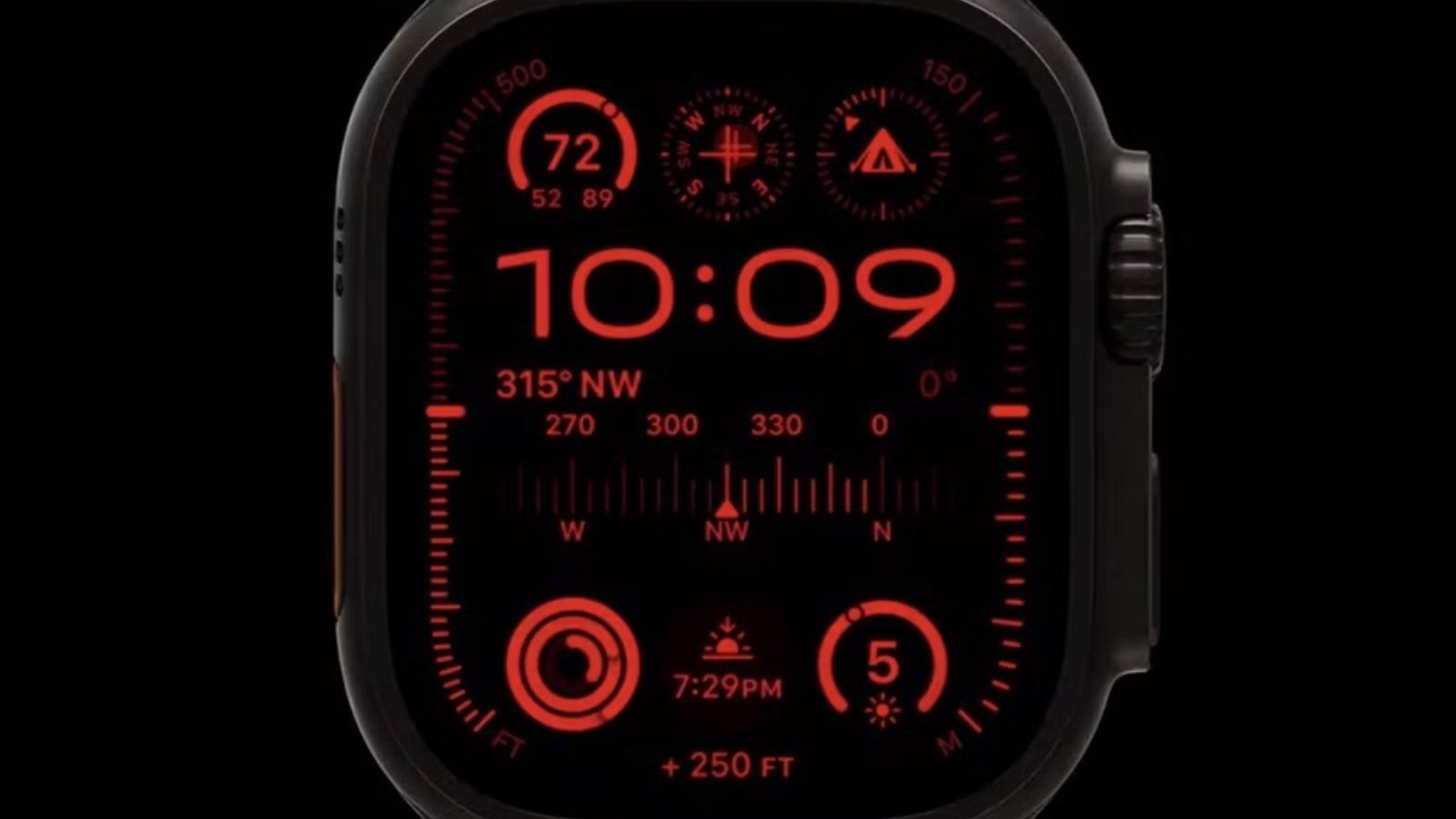 Apple Ultra in Dark Mode with Red icons