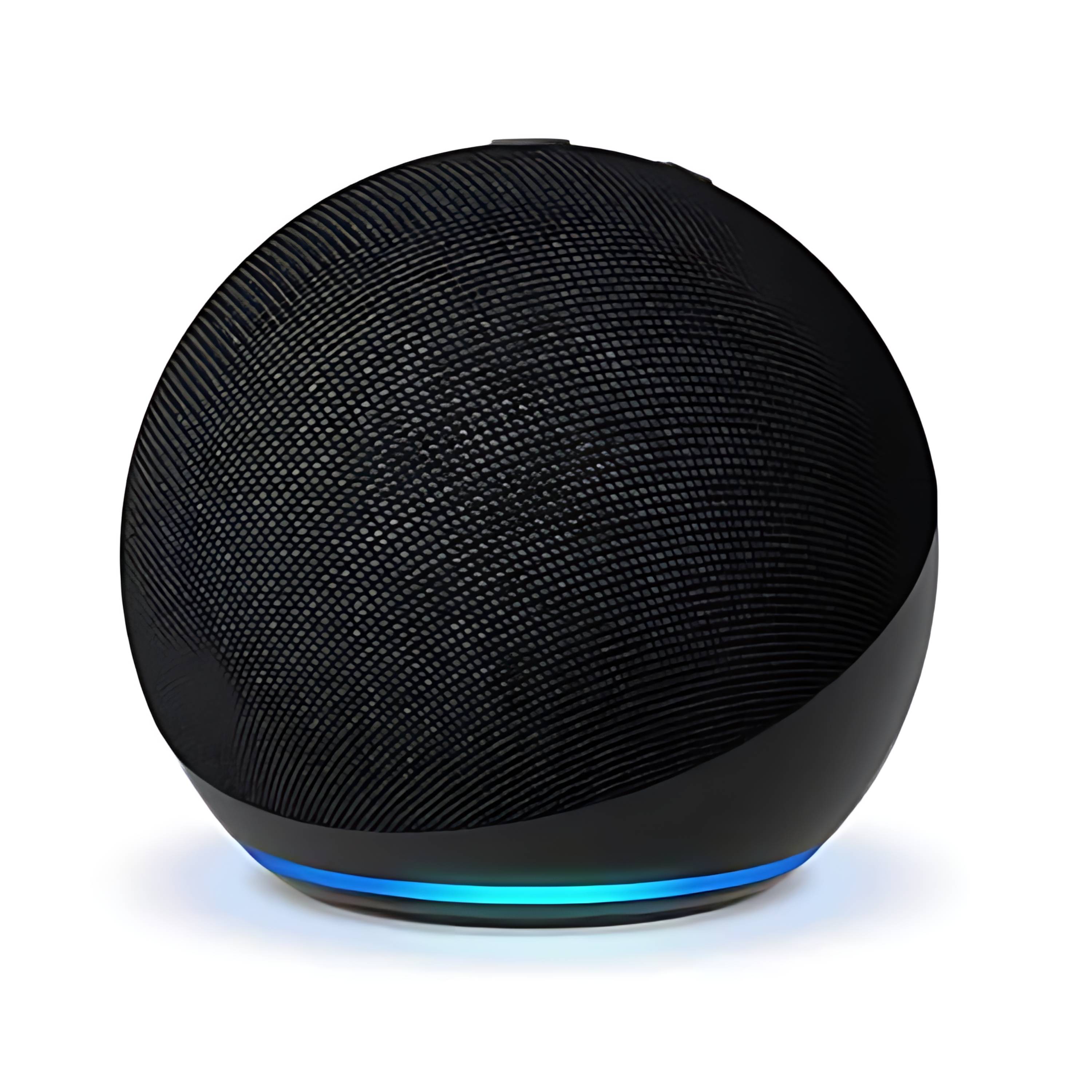 Mensola Da Parete KSIEE Per Altoparlanti, Organizer Rotondo Per Echo Dot 5a/4a E Google Nest, Con Gestione Cavi E Porta Di Ricarica, Nero