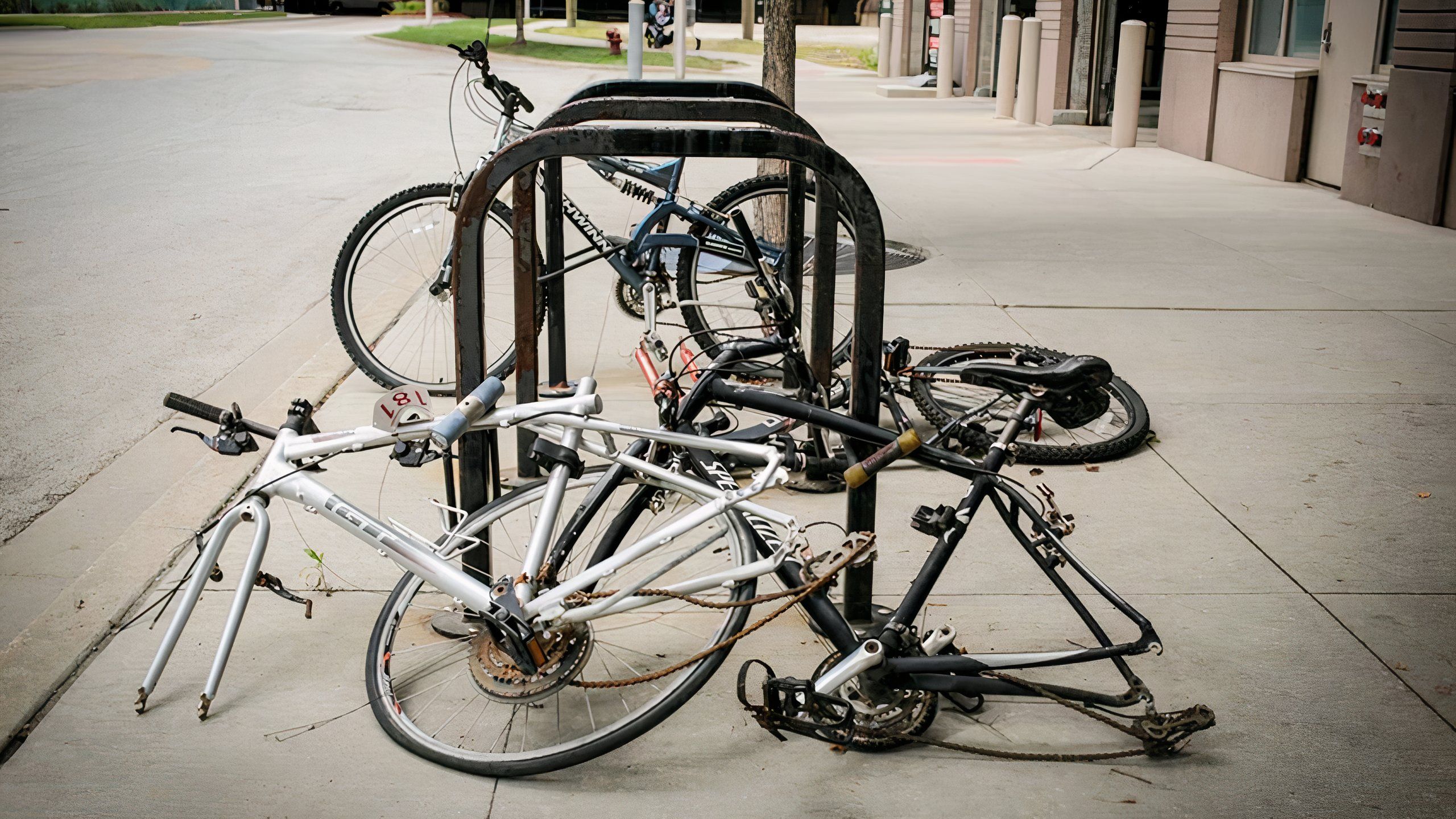An example of attempted bike theft.