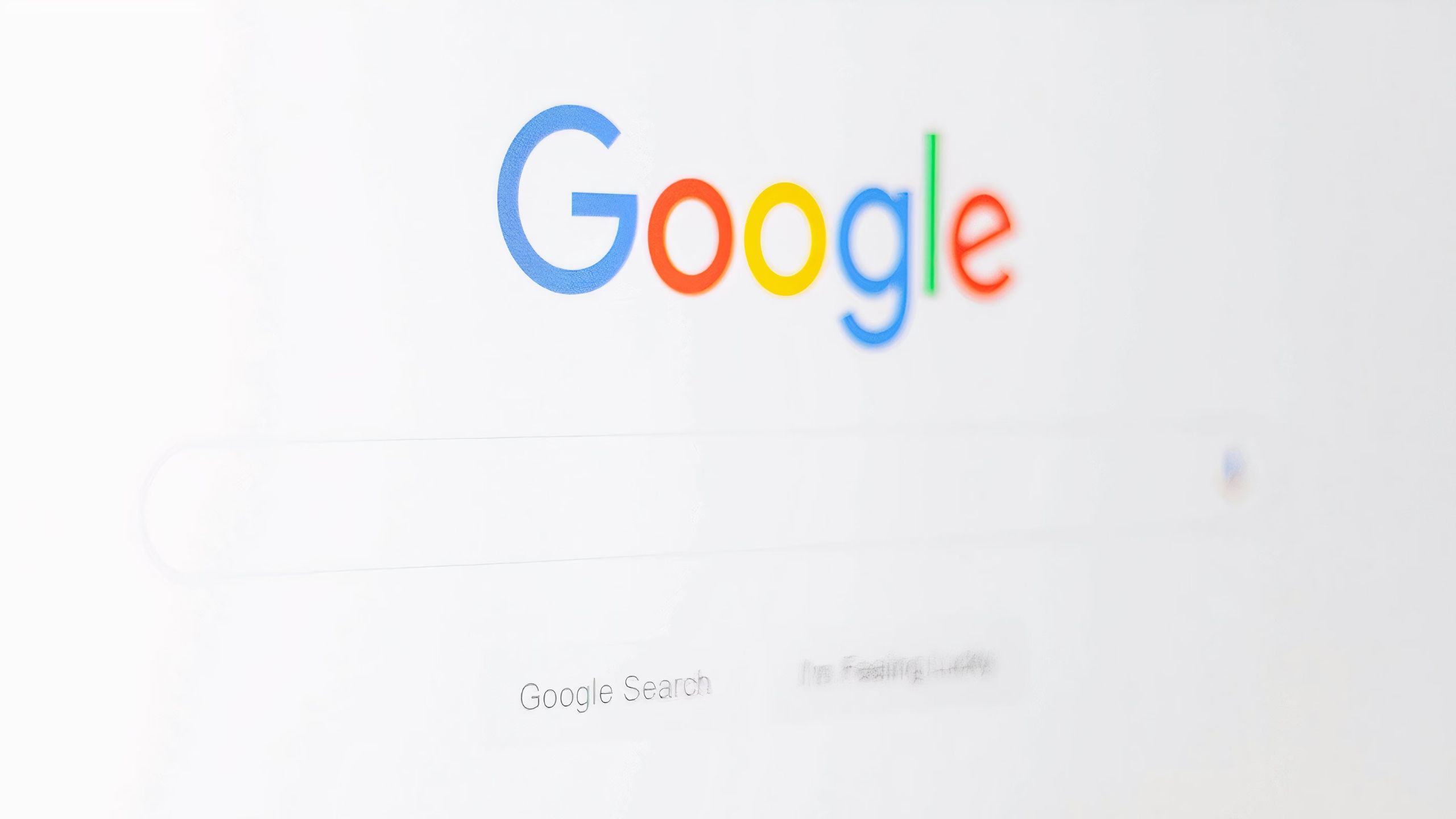 Google homepage and search bar. 