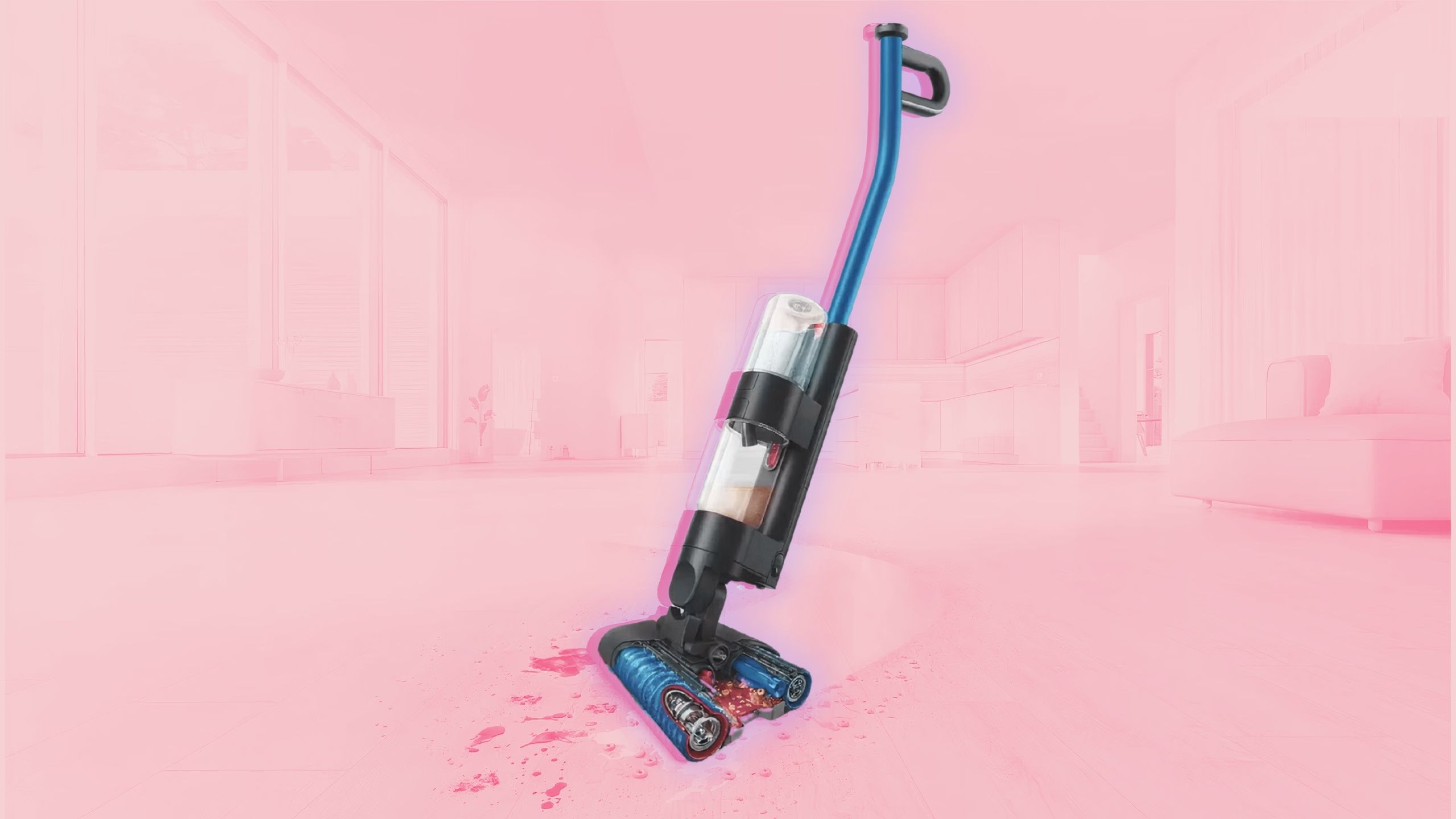 Dyson WashG1 in a pink washed room 