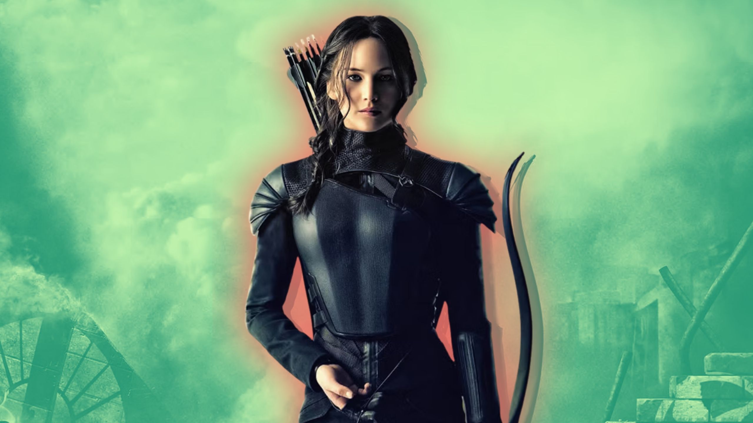 Jennifer Lawerence as Katniss Everdeen in the Hunger Games