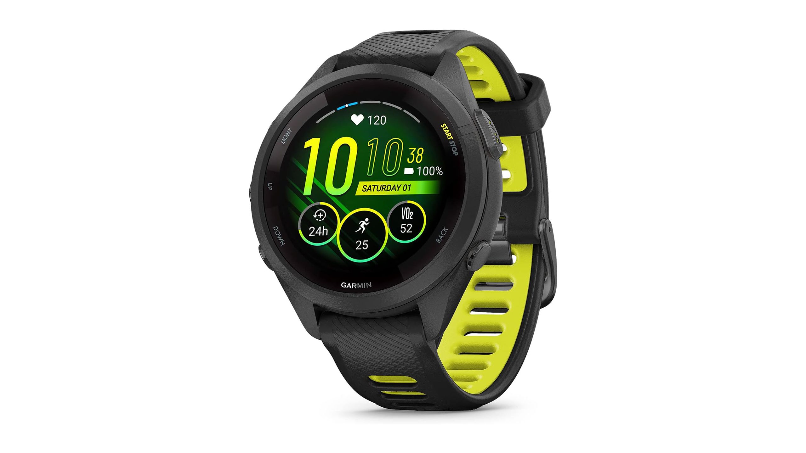 The Garmin Forerunner 265s against a white background. 