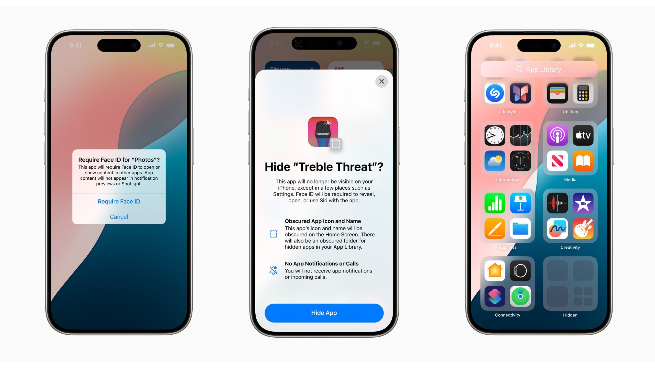 iOS 18 app lock and hidden apps