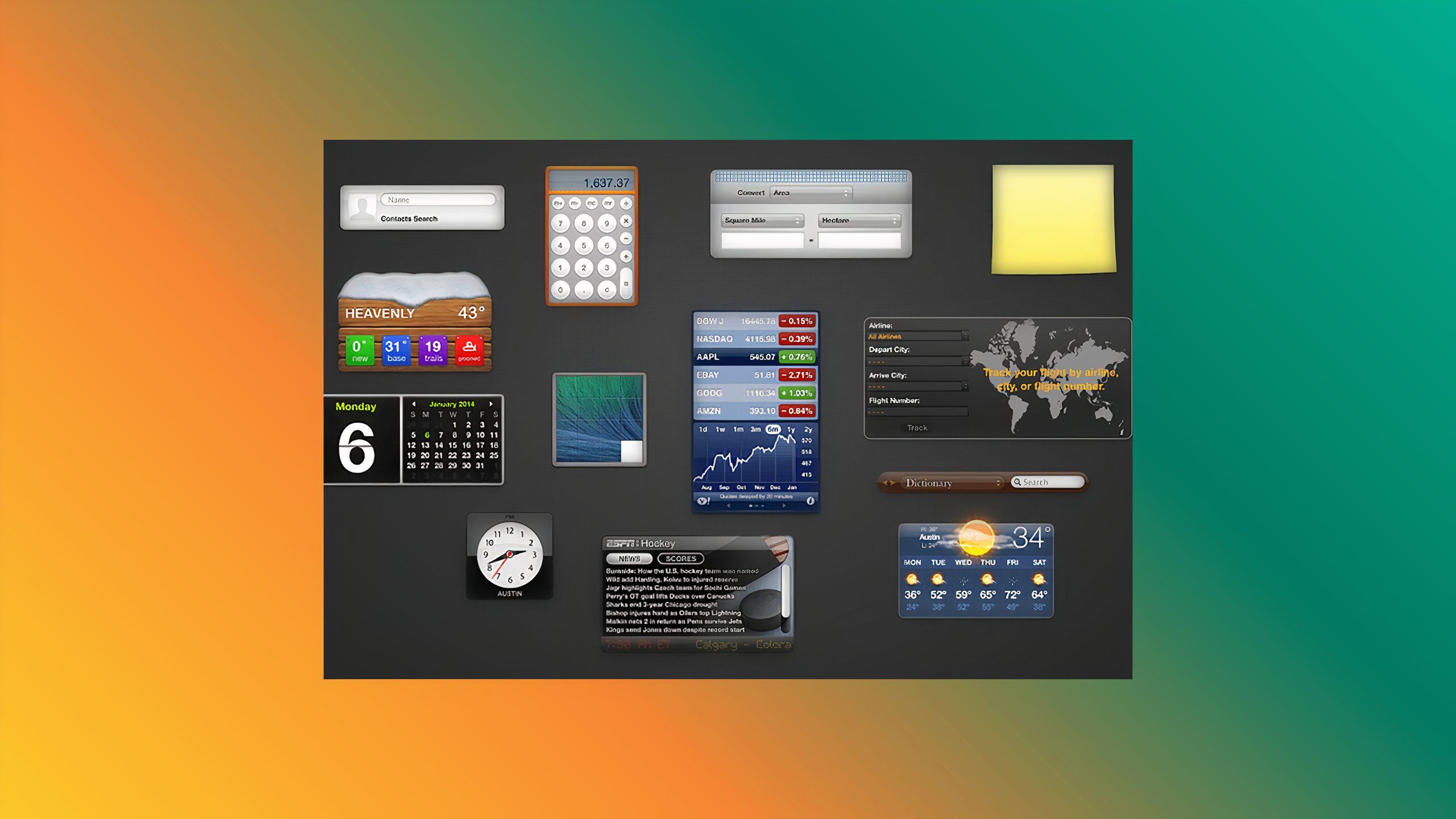 MacOS Dashboard screen