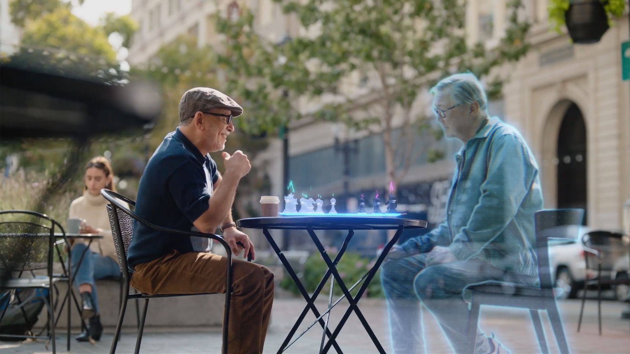 playing chess with a hologram in Meta Vision keynote