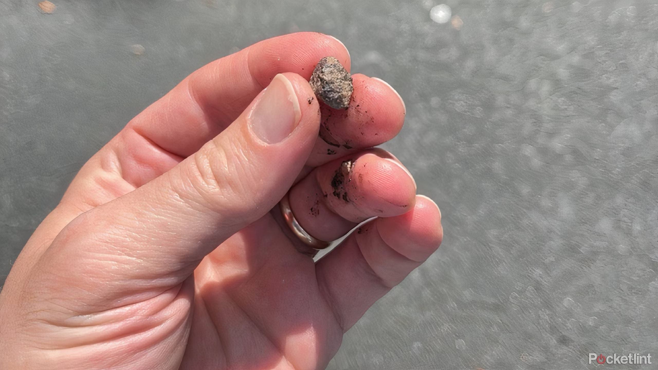 A rock in the hand