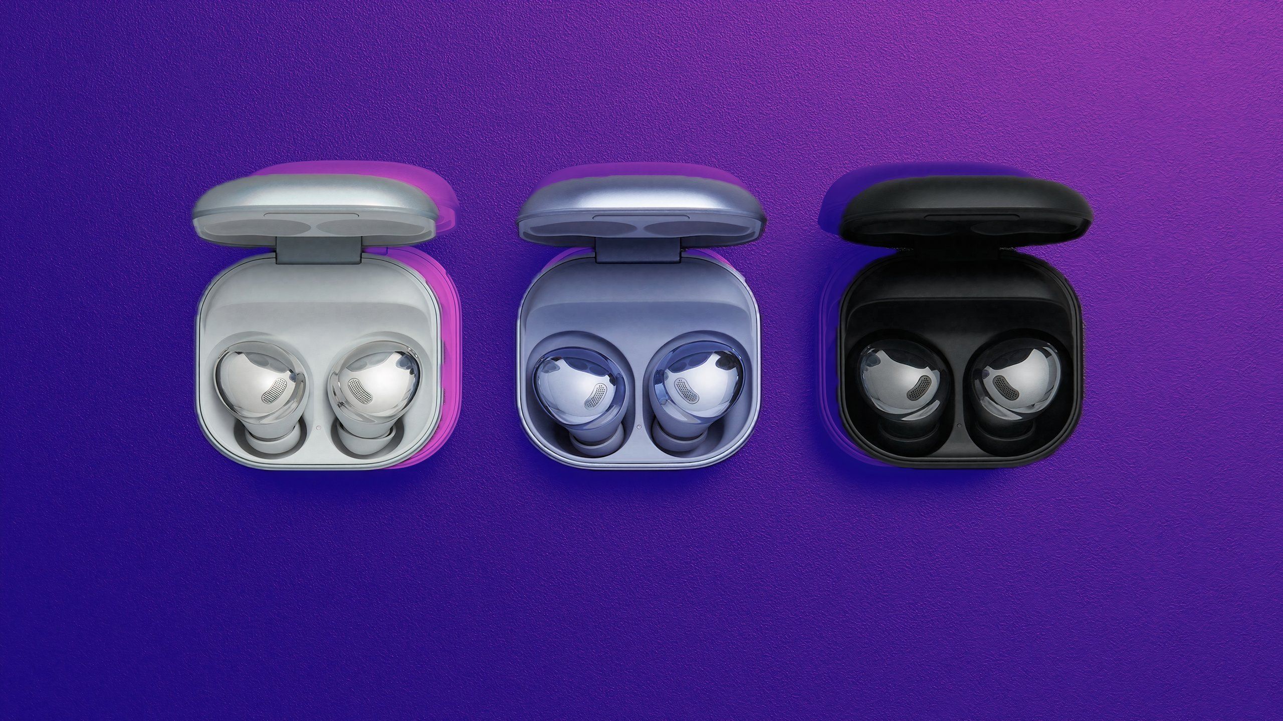 samsung galaxy buds laid out in a row