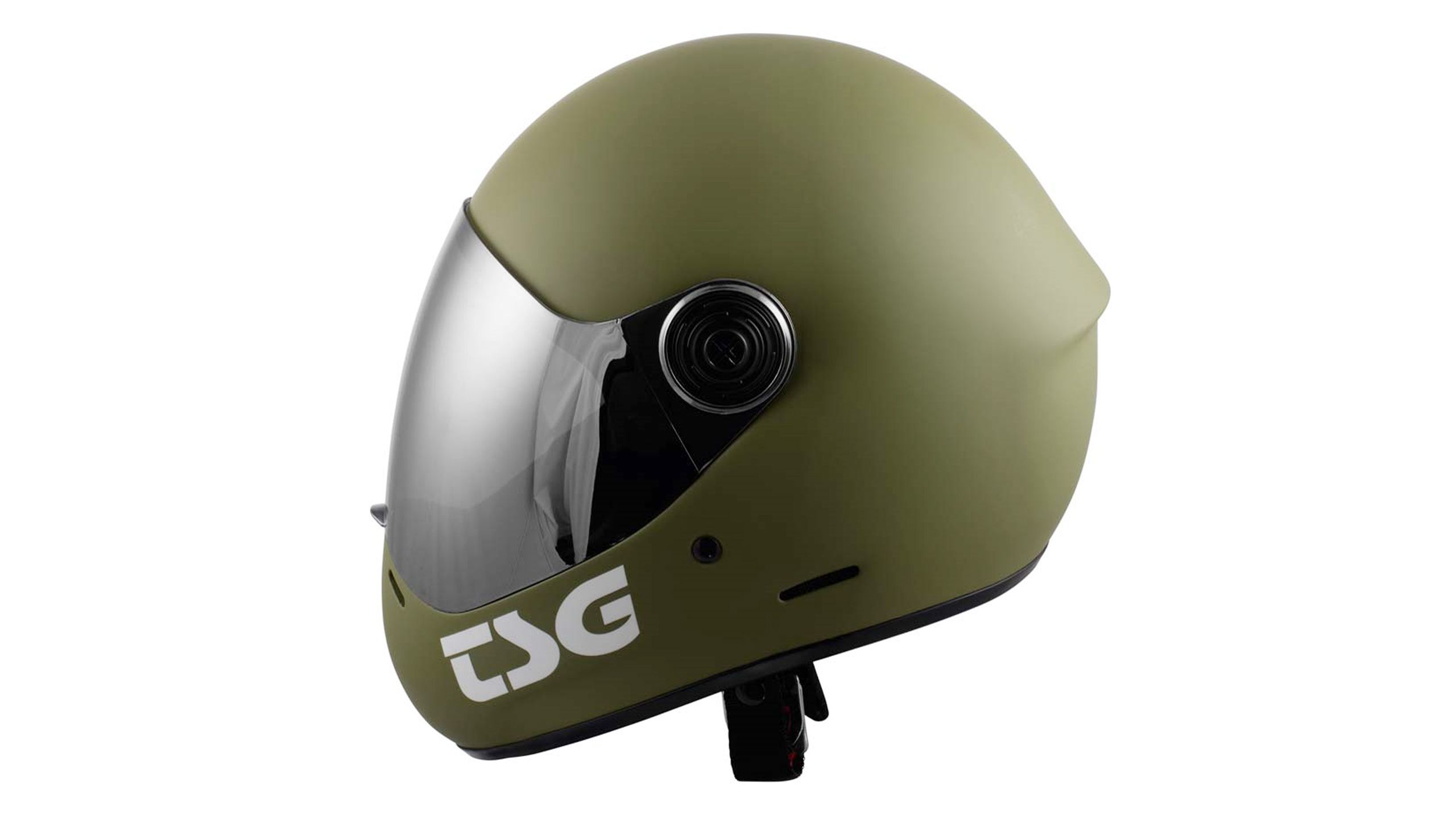A TSG Pass helmet in olive.