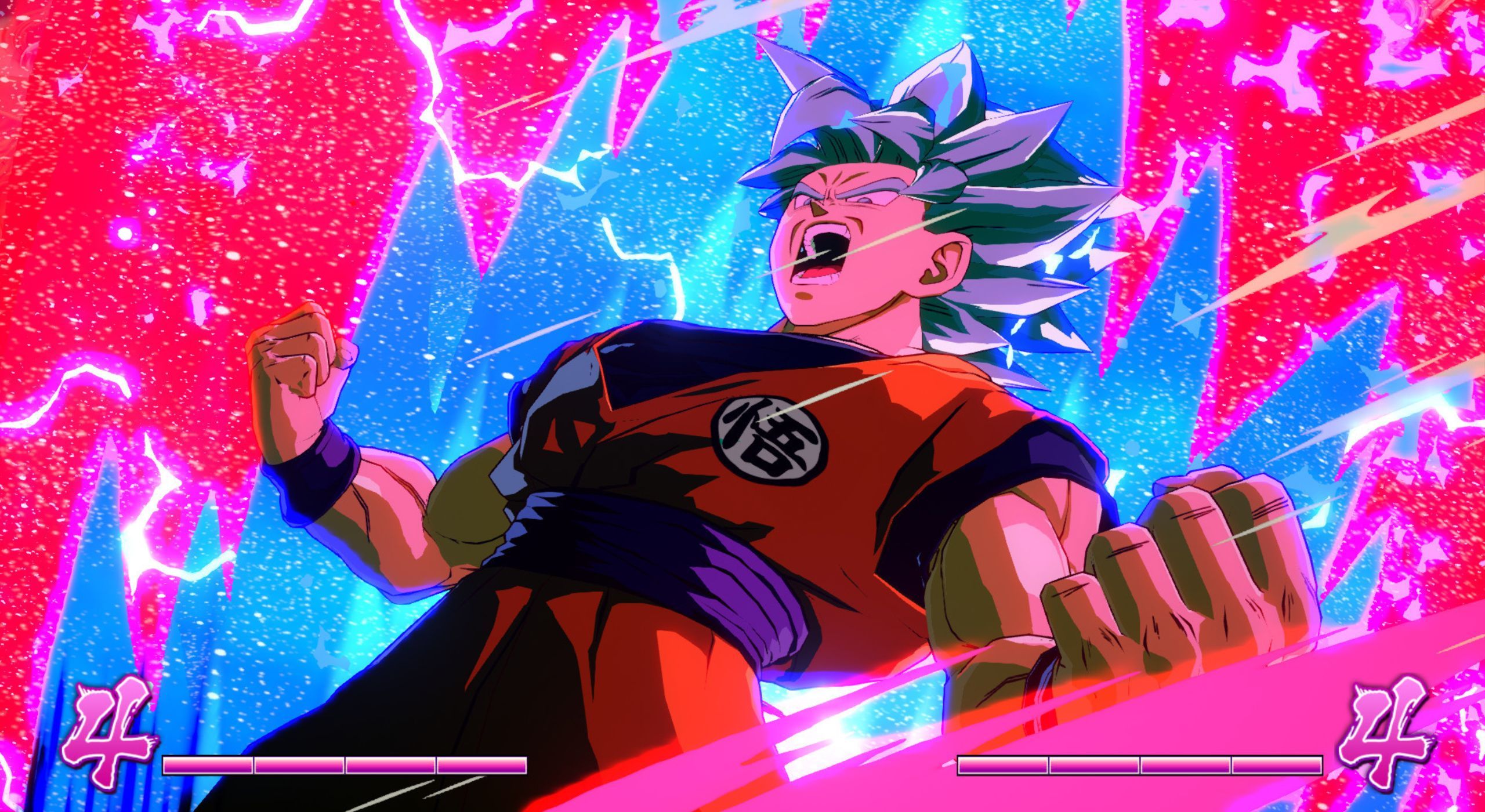 Goku using kioken while Super Saiyan Blue.