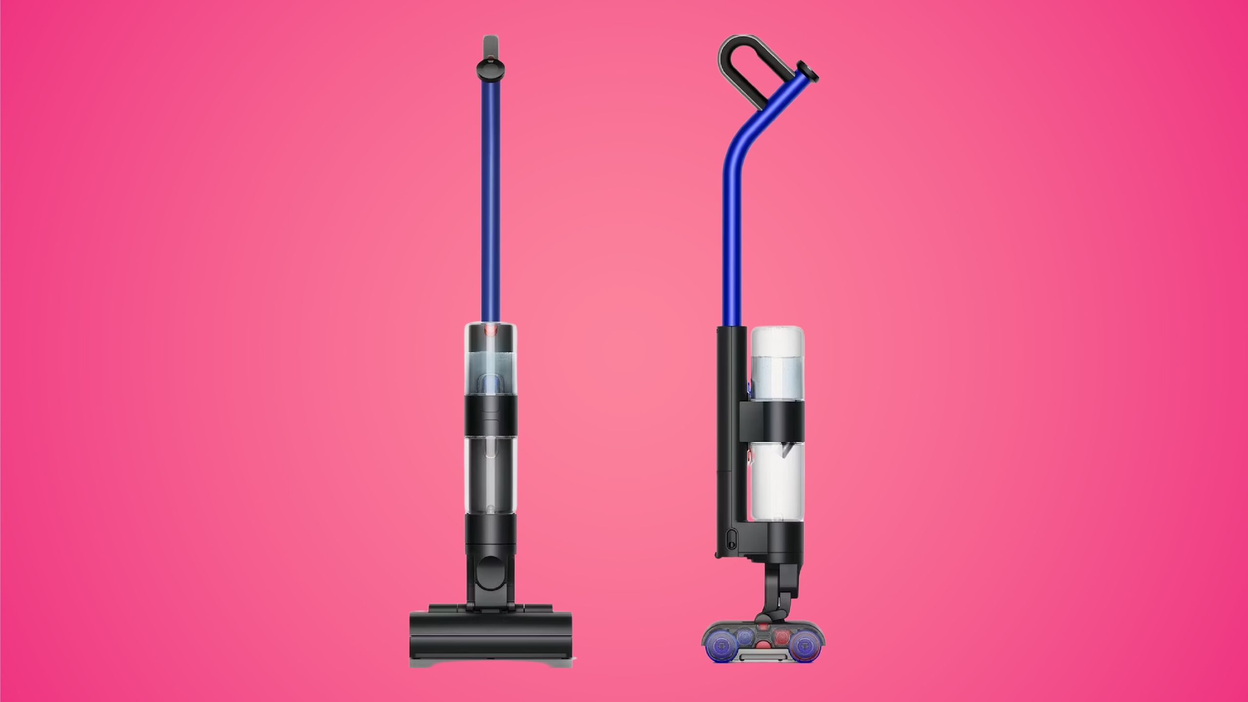 Dyson WashG1 standing, front and side view.