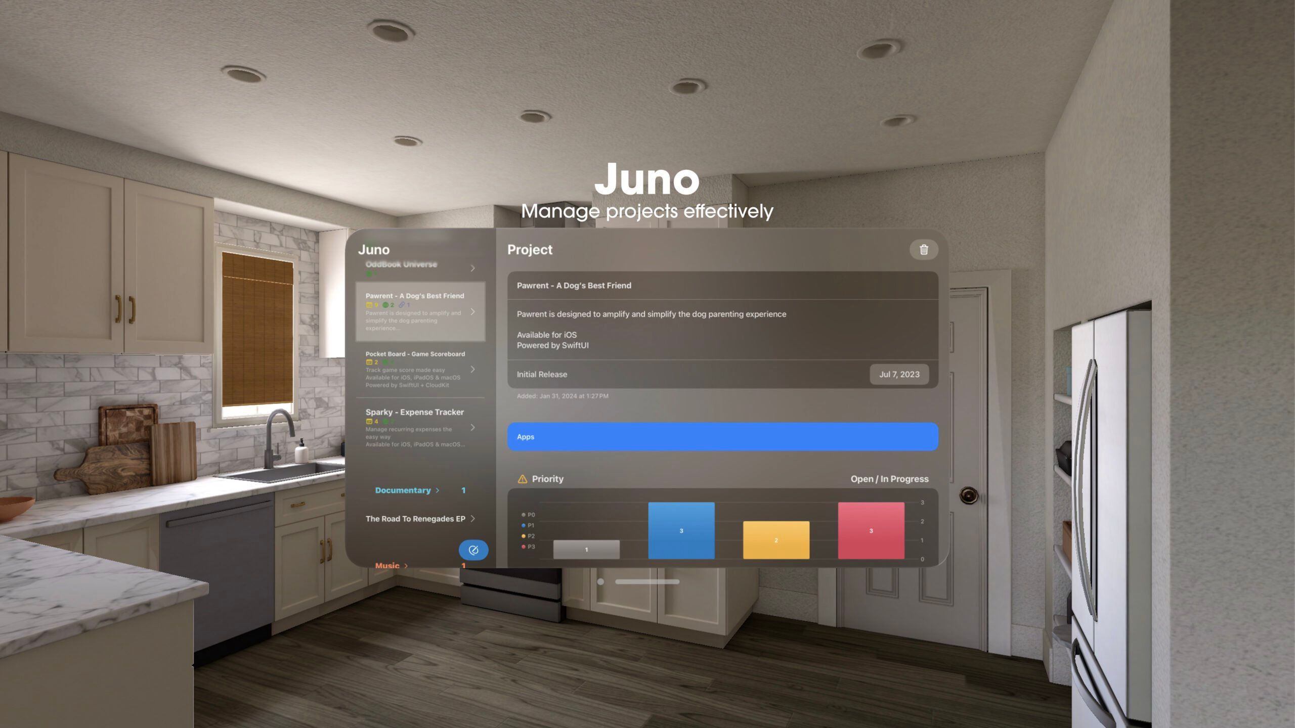 Juno - Project Management on Apple Vision Pro
