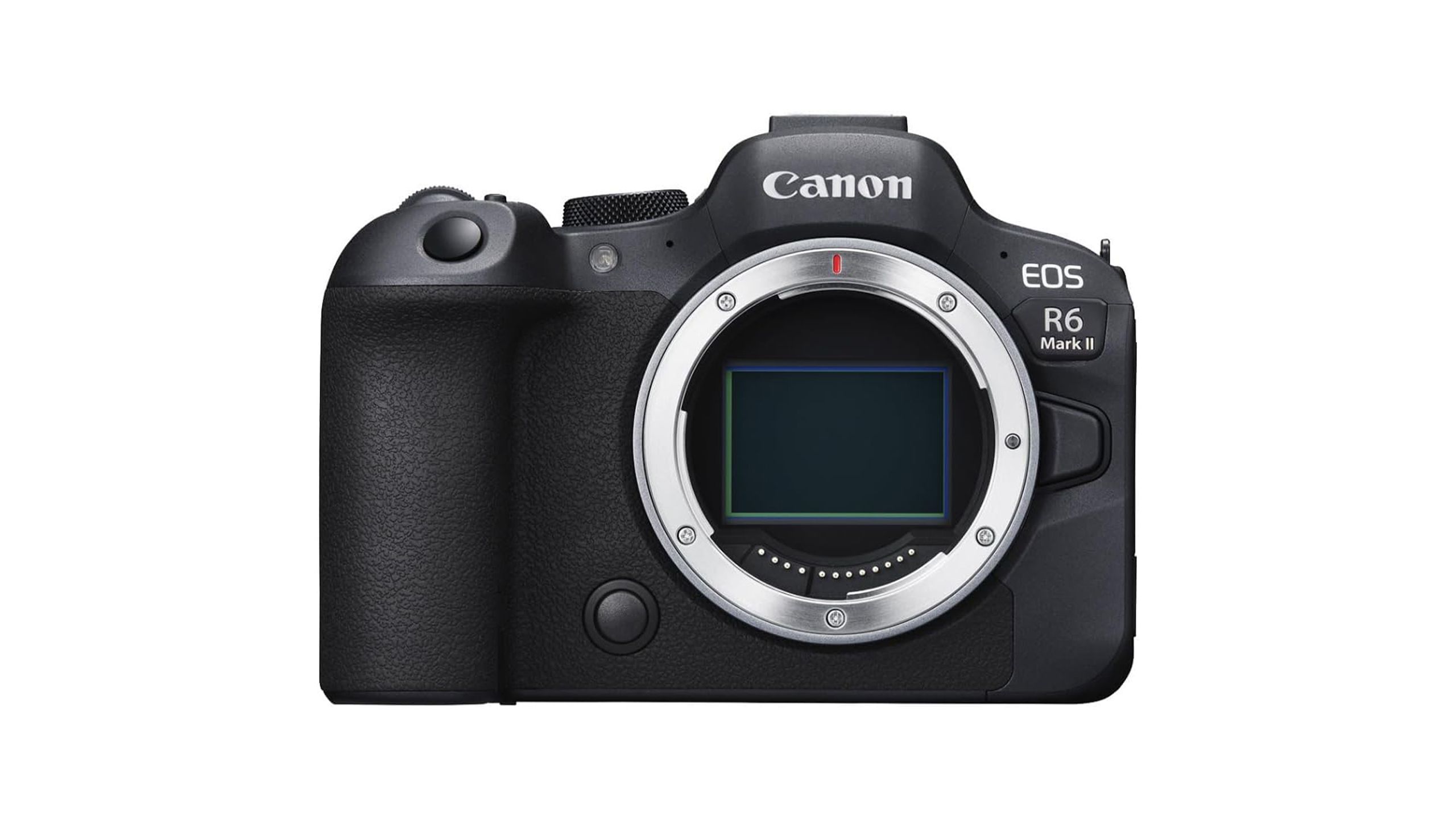 The Canon EOS R6 Mark II camera against a white background. 