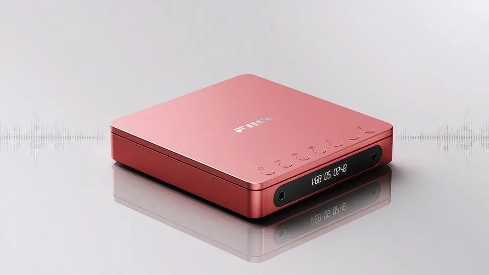 The Fiio DM13 CD player in the red colorway