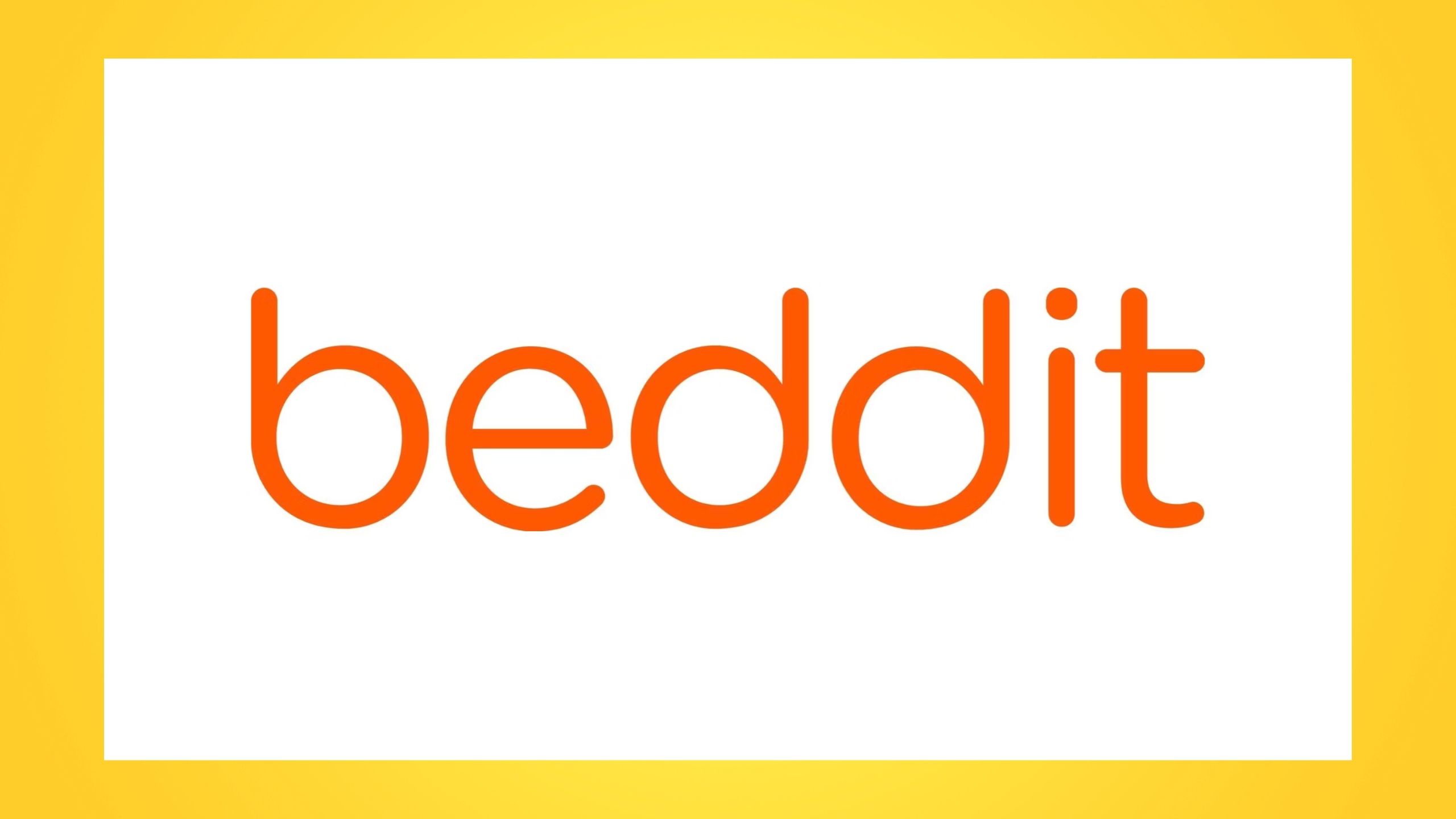 Beddit Logo against a yellow background. 