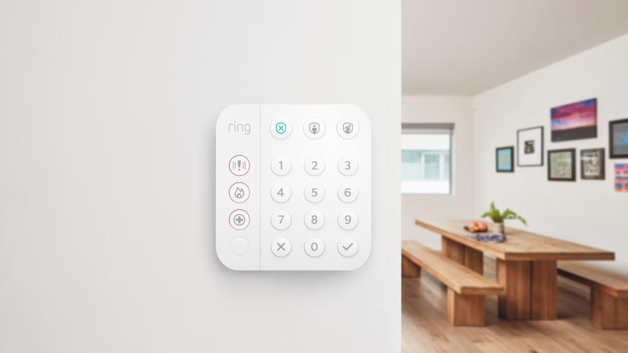 Ring Alarm (2nd Generation) keypad on a wall. 