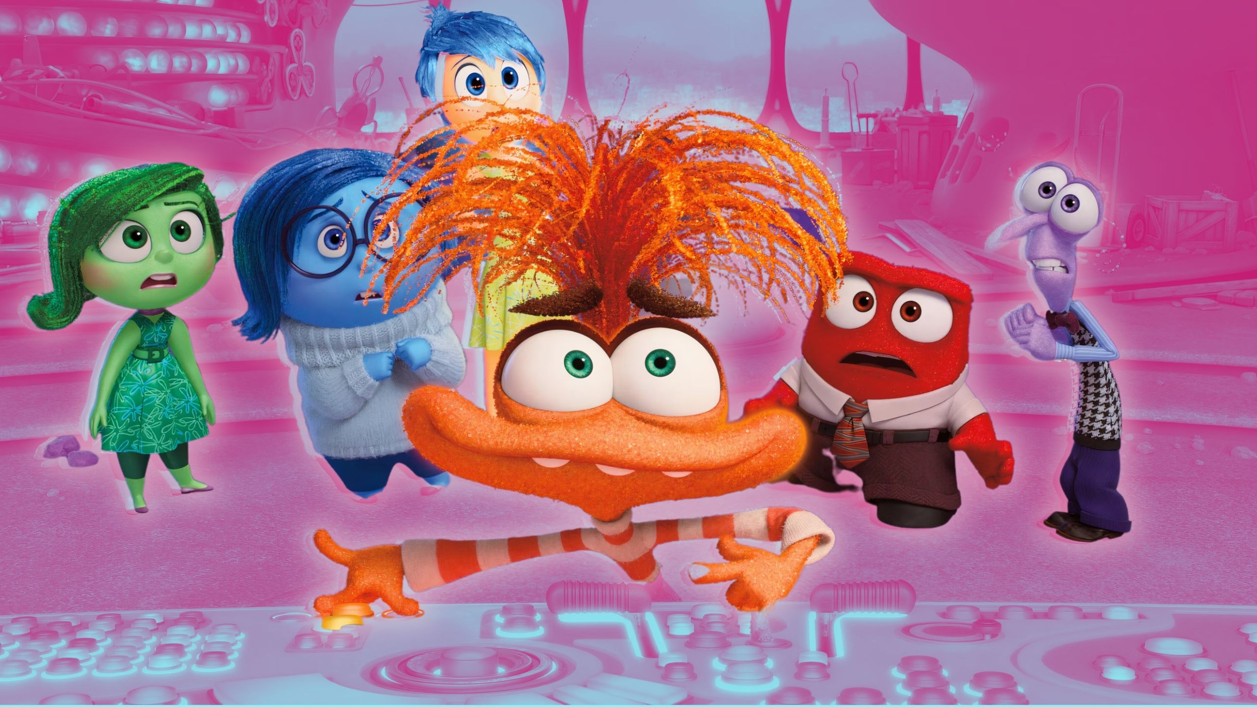 Inside Out 2 Characters with Anxiety in in the front. 