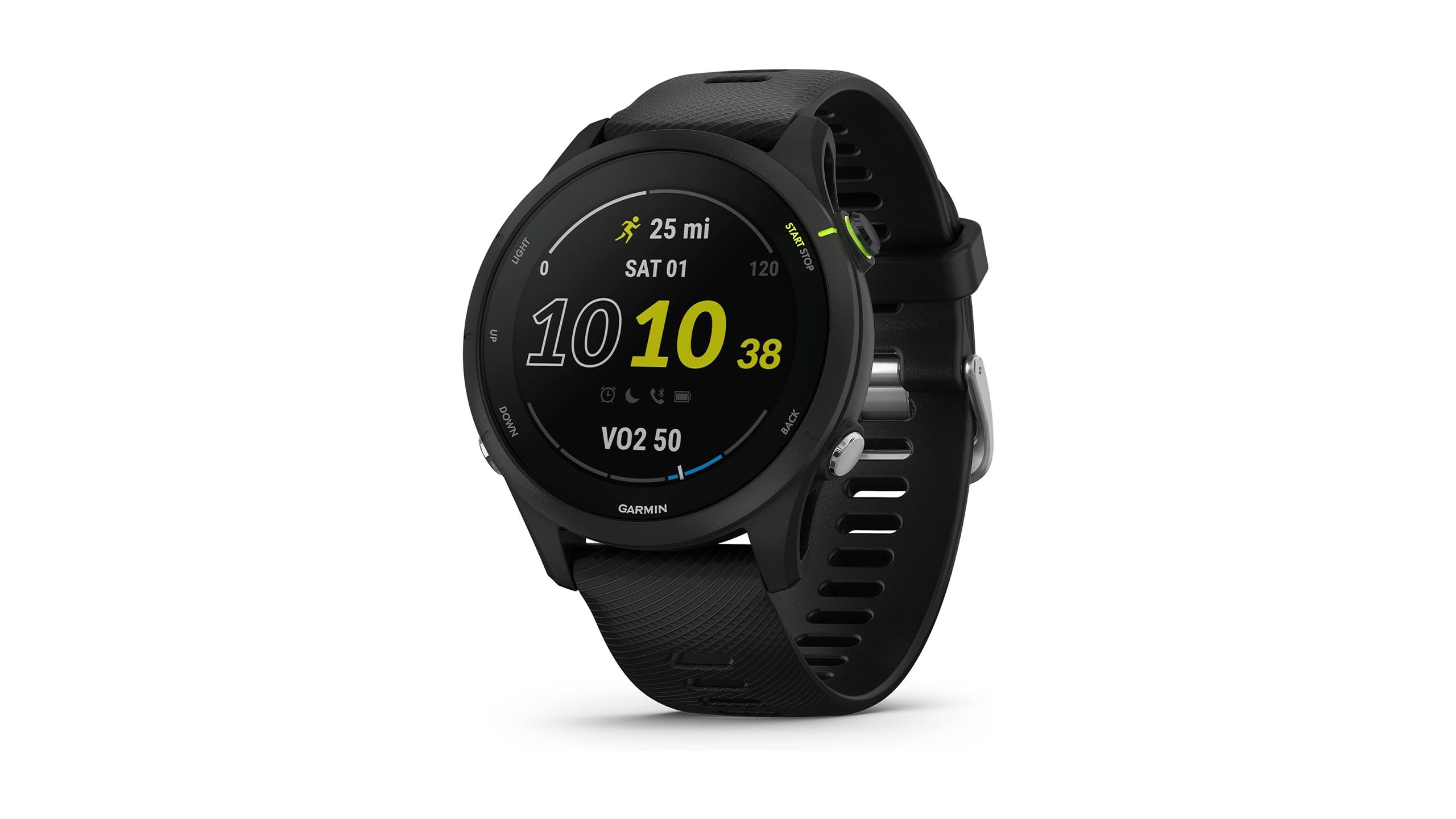 The Garmin Forerunner 255 Music against a white background.