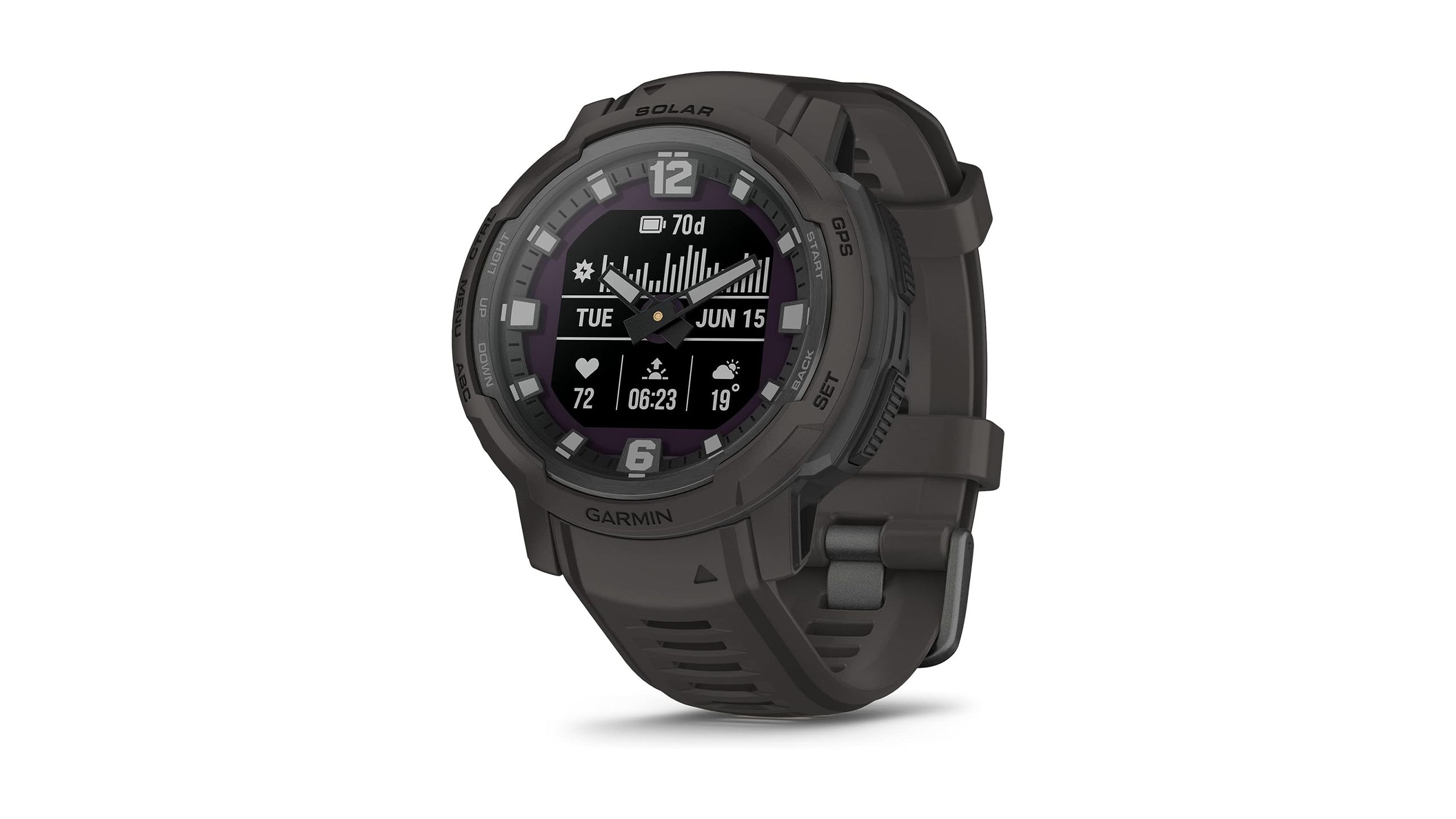 Garmin Instinct Crossover Solar White Background. 
