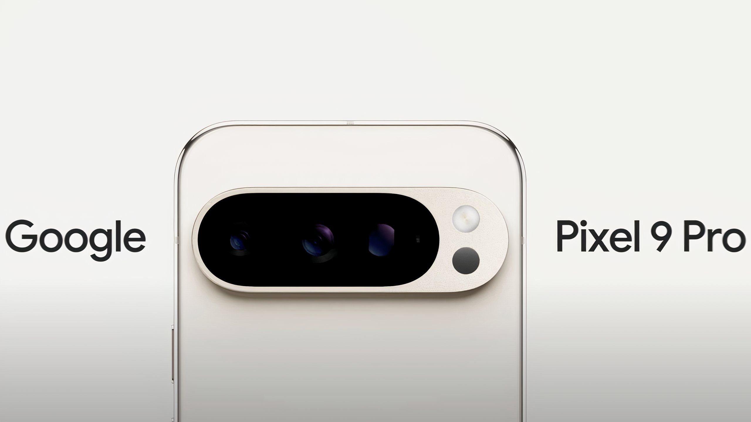 The Pixel 9 Pro in a cream color.